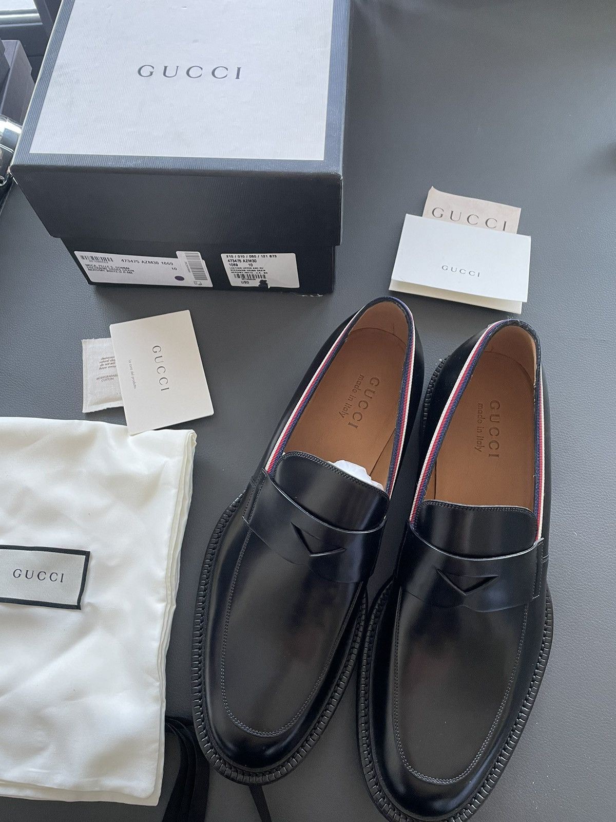 Gucci Brand NEW Runway Gucci Leather Loafer Shoes Size US 7.5 / EU 40-41 - 3 Thumbnail