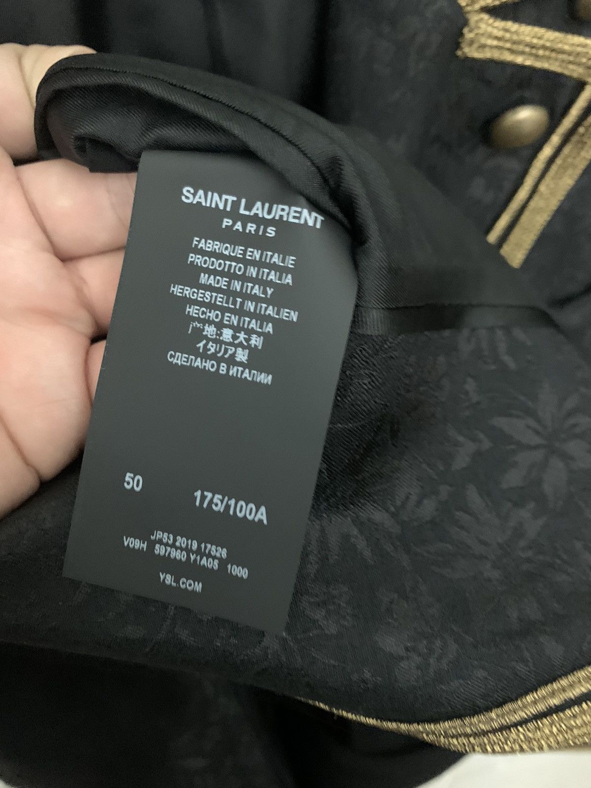Saint Laurent Paris Saint Laurent Floral Jacquard Military Blazer (sz 50) Size 50R - 4 Thumbnail