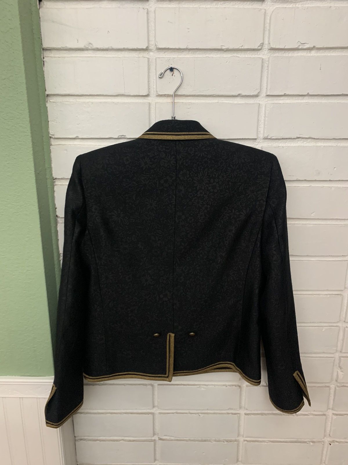 Saint Laurent Paris Saint Laurent Floral Jacquard Military Blazer (sz 50) Size 50R - 2 Thumbnail