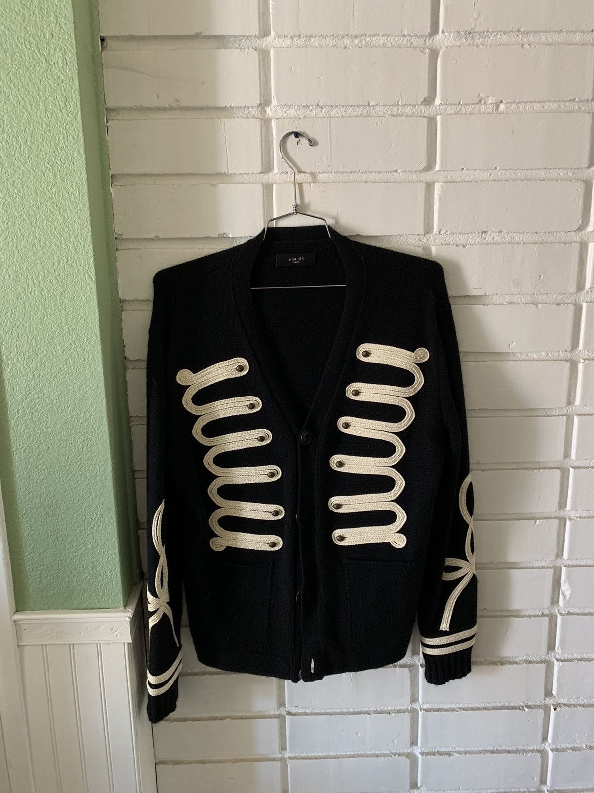 Amiri Amiri Rope Trimmed Wool/Cashmere Cardigan (sz XS) Size US XS / EU 42 / 0 - 1 Thumbnail
