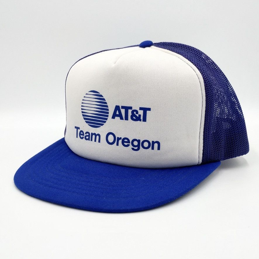 Vintage Vintage AT&T Team Oregon Snapback Trucker Mesh Hat Size ONE SIZE - 1 Thumbnail