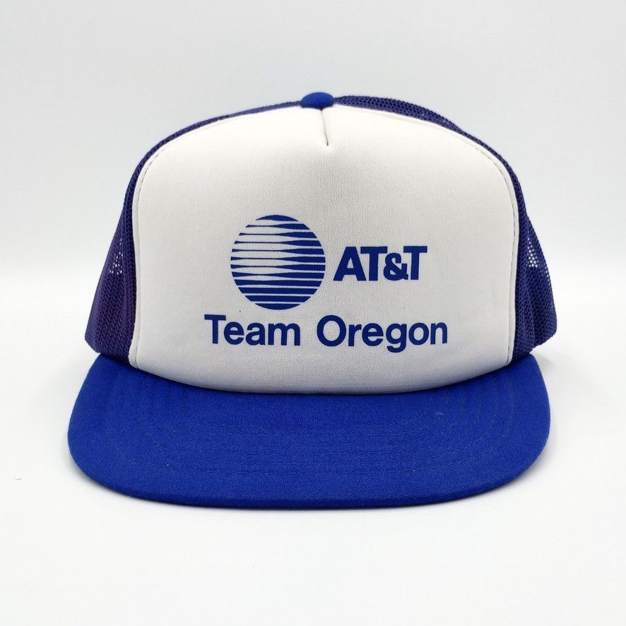 Vintage Vintage AT&T Team Oregon Snapback Trucker Mesh Hat Size ONE SIZE - 2 Thumbnail