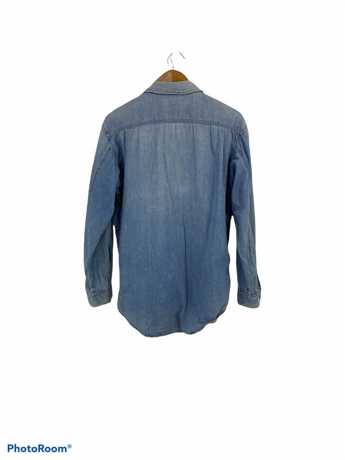 Blue Blue Japan Denim Blue Blue Button Up Shirt Double Pocket Design Size US S / EU 44-46 / 1 - 2 Thumbnail