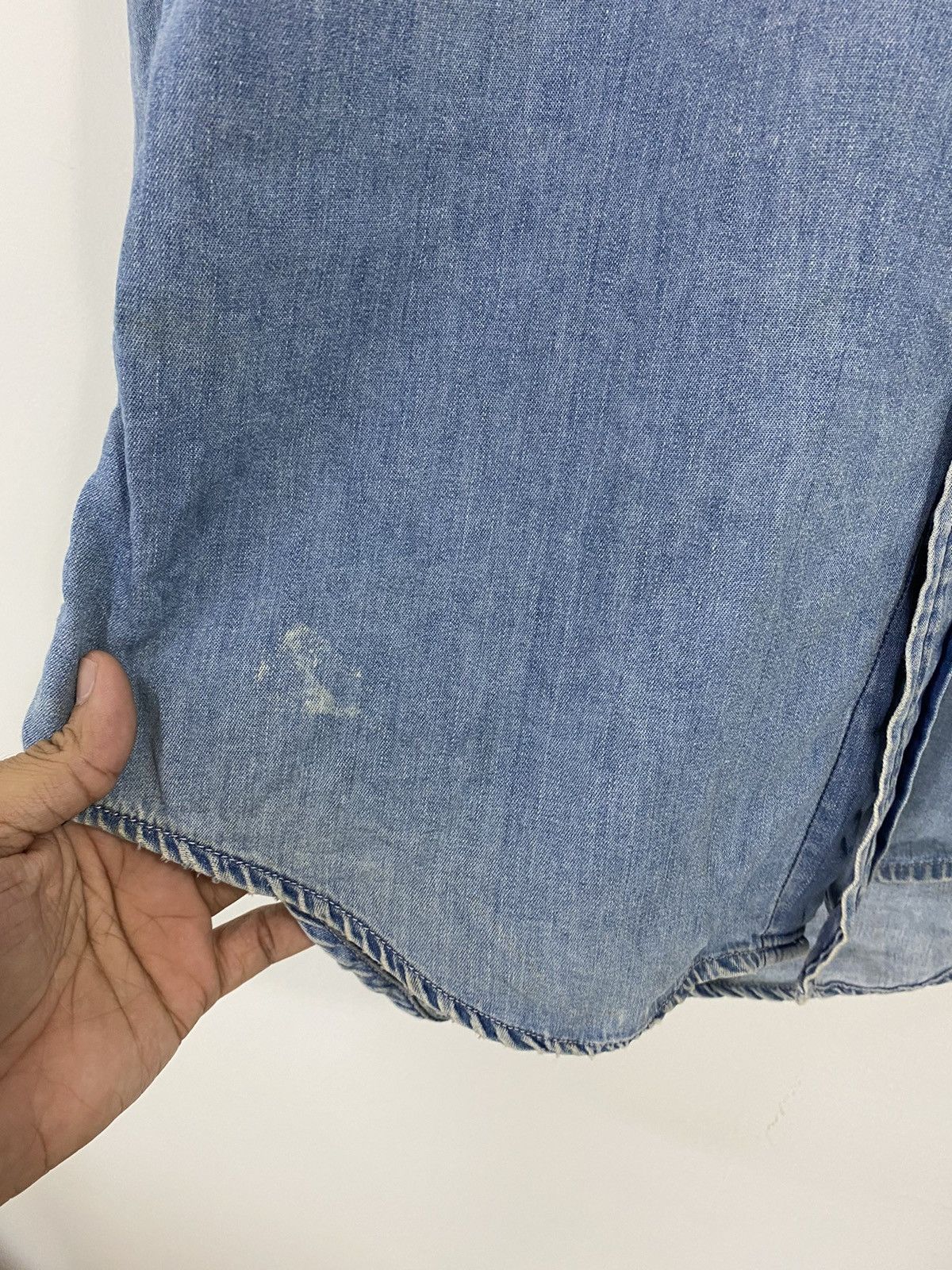 Blue Blue Japan Denim Blue Blue Button Up Shirt Double Pocket Design Size US S / EU 44-46 / 1 - 7 Thumbnail