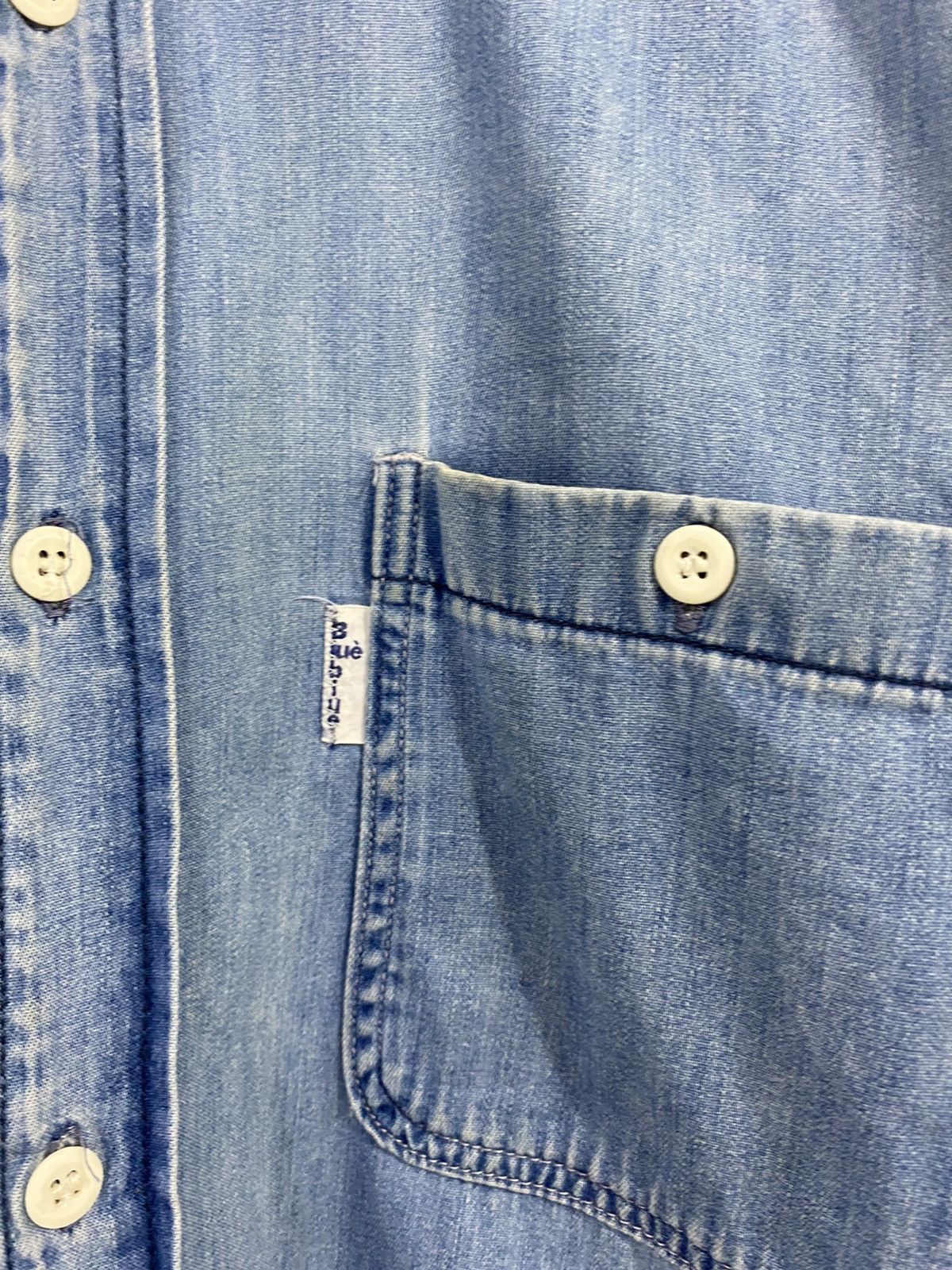 Blue Blue Japan Denim Blue Blue Button Up Shirt Double Pocket Design Size US S / EU 44-46 / 1 - 5 Thumbnail