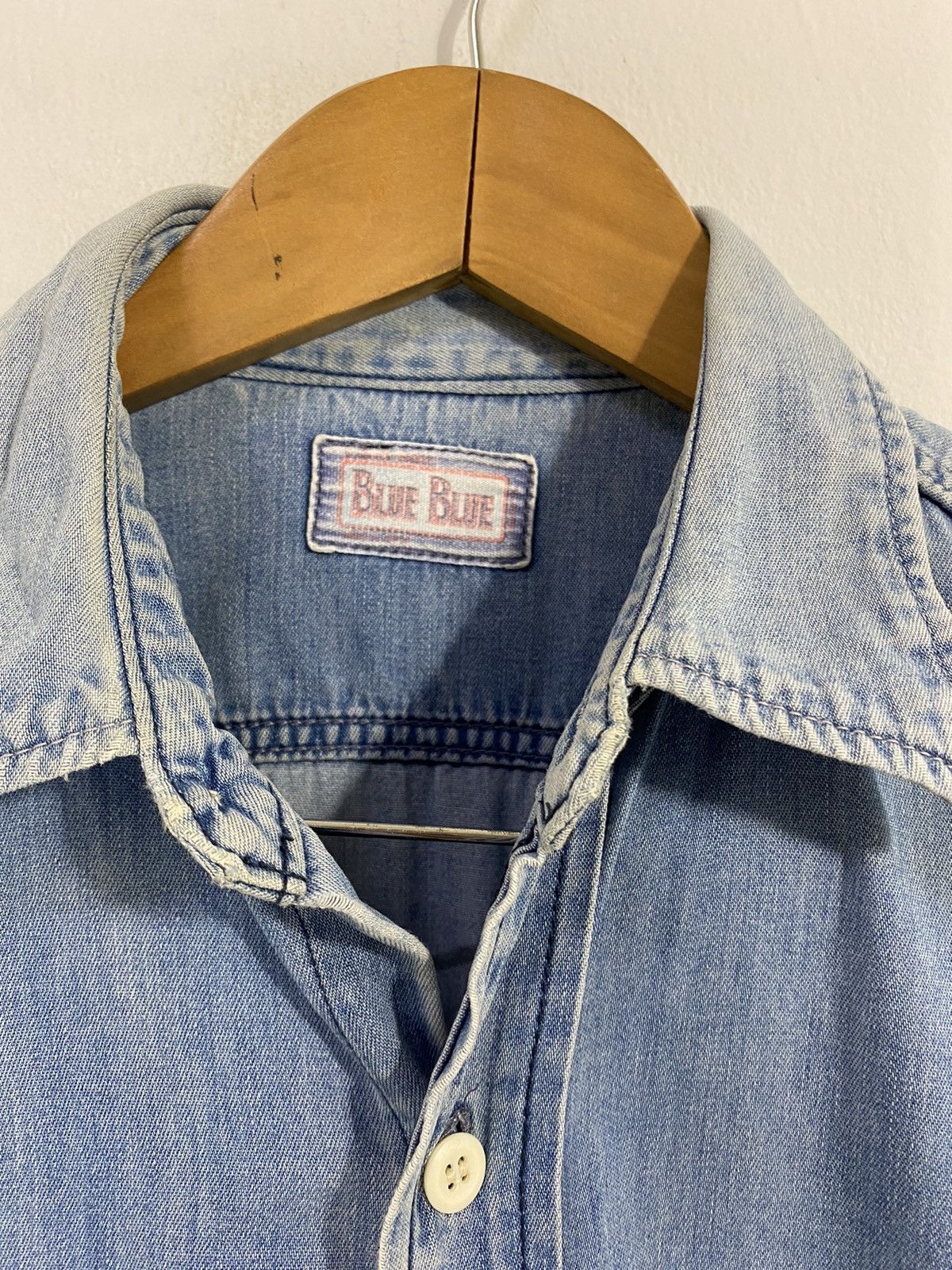 Blue Blue Japan Denim Blue Blue Button Up Shirt Double Pocket Design Size US S / EU 44-46 / 1 - 3 Thumbnail