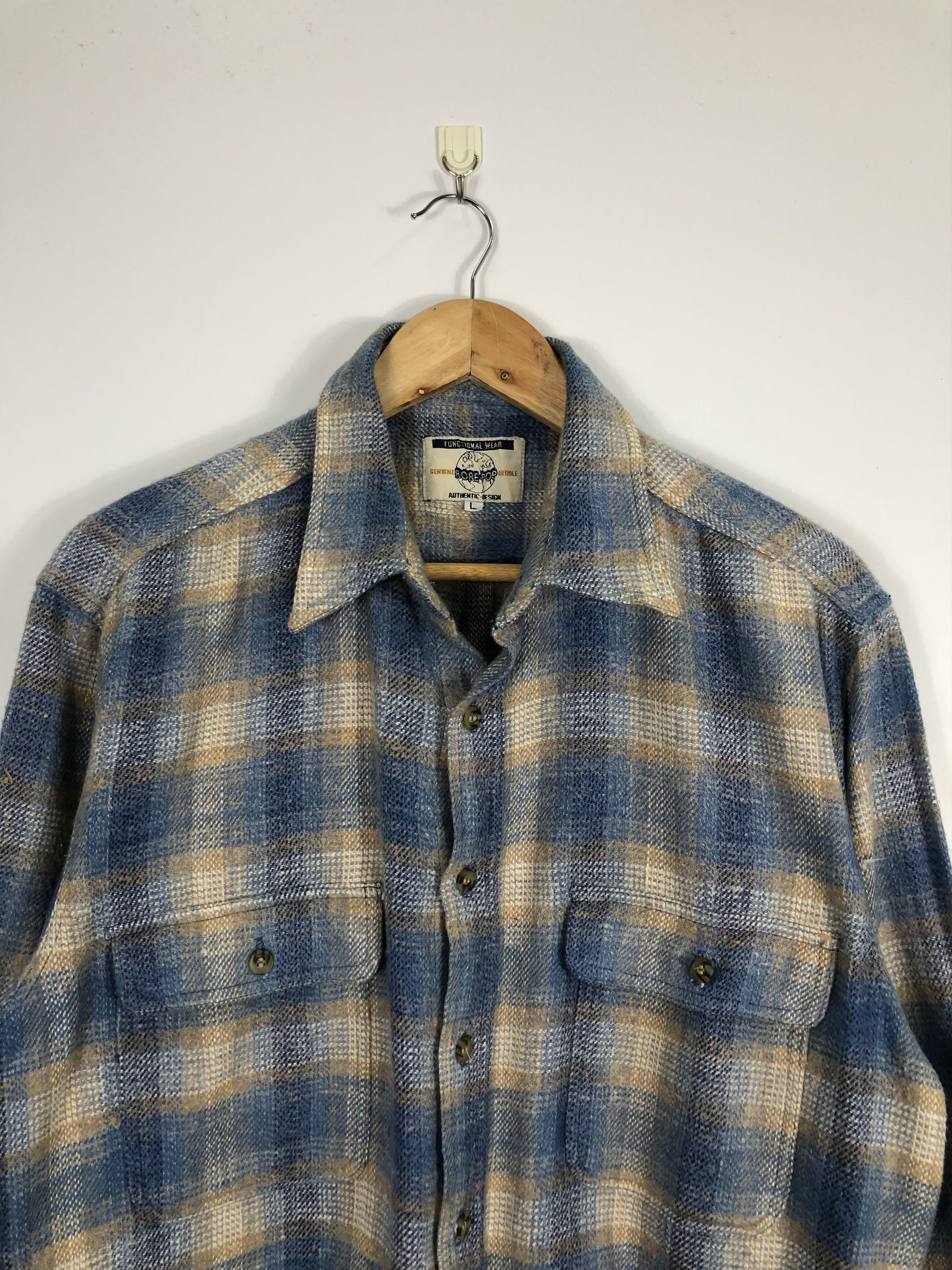 Japanese Brand × Vintage Vintage Japanese Brand Shadow Plaid Flannel Size US L / EU 52-54 / 3 - 2 Thumbnail