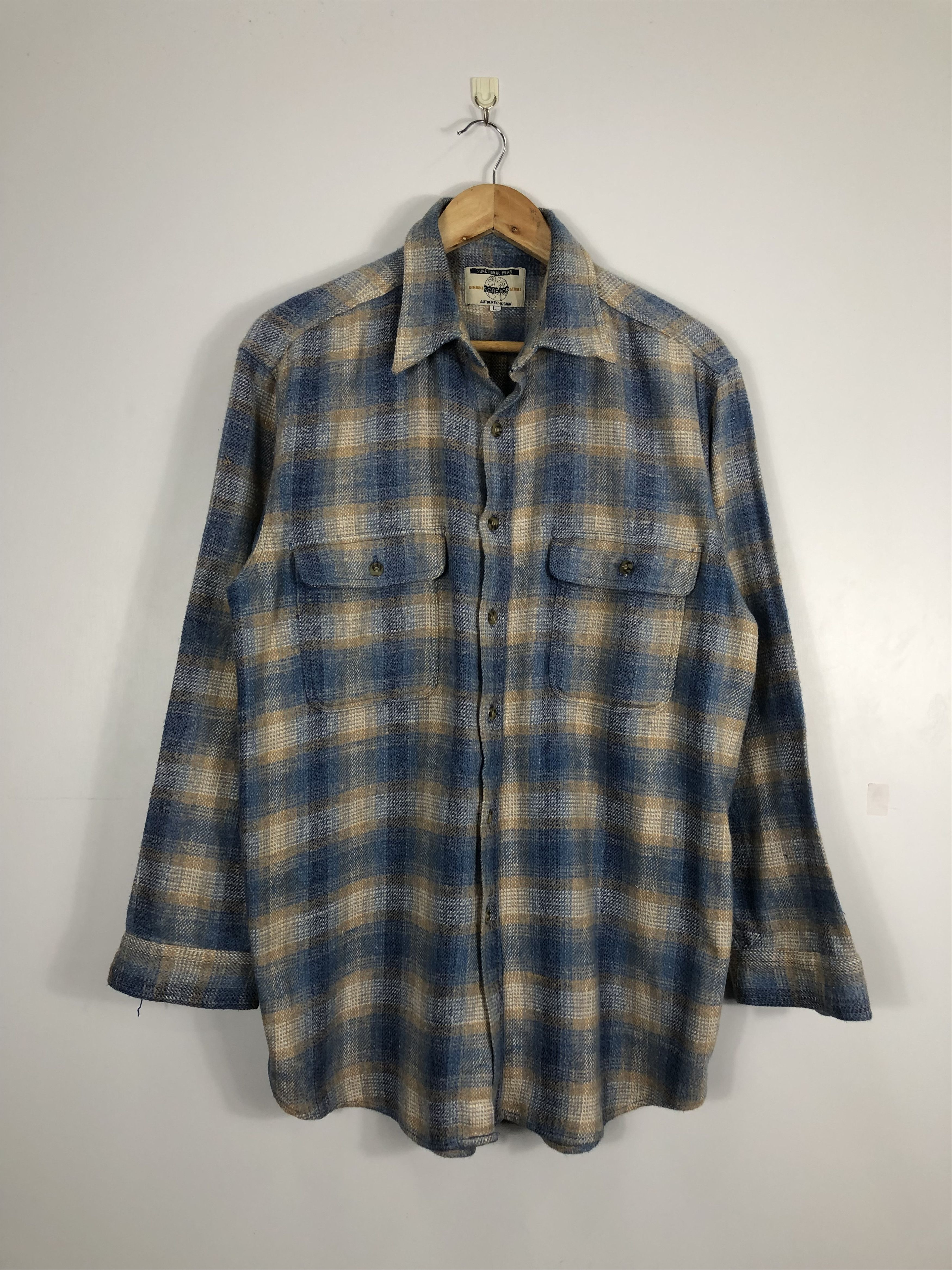 image of Vintage Shadow Plaid Flannel in Blue Shadow, Men's (Size Large)