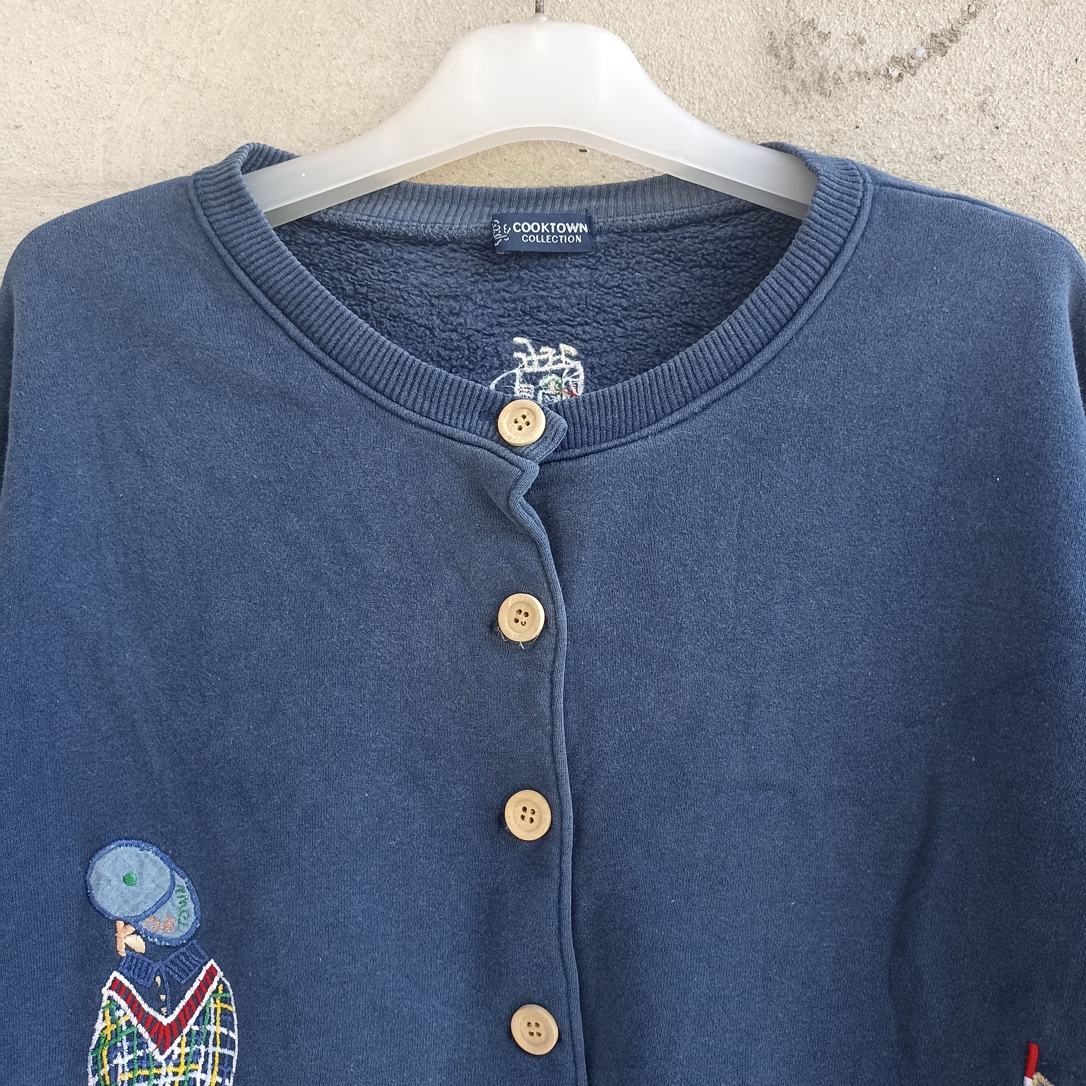 Japanese Brand Cooktown Collection Golf Embroidery Blue Cardigan Size M / US 6-8 / IT 42-44 - 3 Thumbnail
