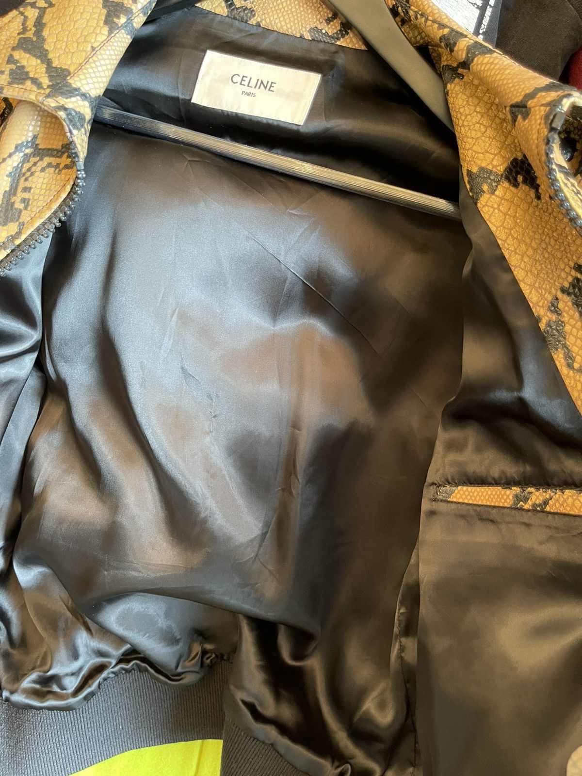 Celine × Hedi Slimane Celine SS20 RUNWAY PYTHON Embossed Bomber Leather Jacket Size US M / EU 48-50 / 2 - 13 Thumbnail