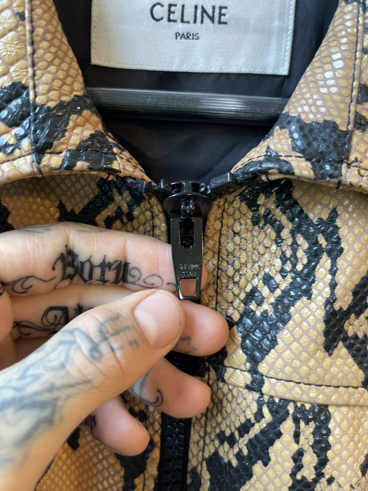 Celine × Hedi Slimane Celine SS20 RUNWAY PYTHON Embossed Bomber Leather Jacket Size US M / EU 48-50 / 2 - 5 Thumbnail