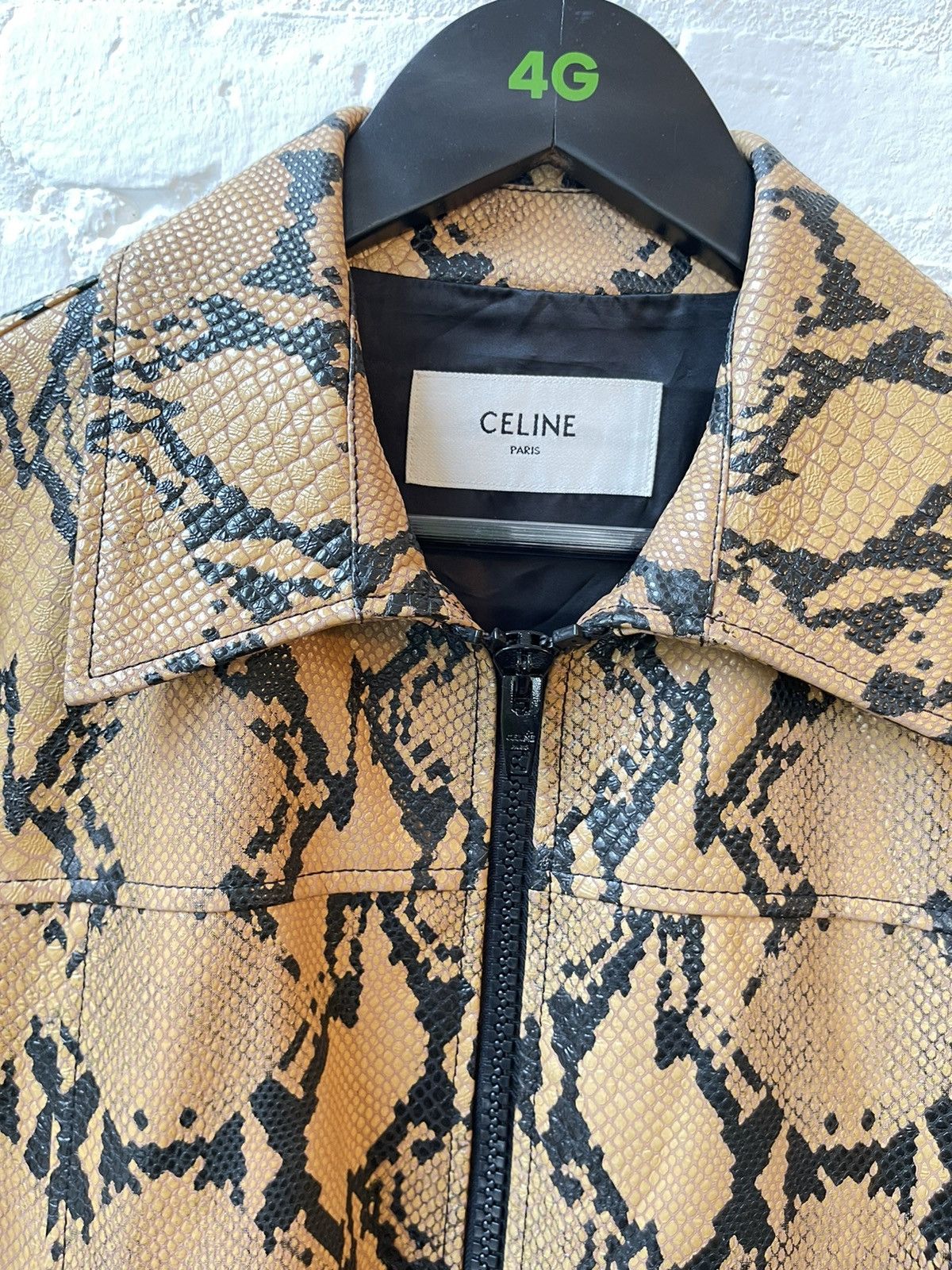 Celine × Hedi Slimane Celine SS20 RUNWAY PYTHON Embossed Bomber Leather Jacket Size US M / EU 48-50 / 2 - 3 Thumbnail