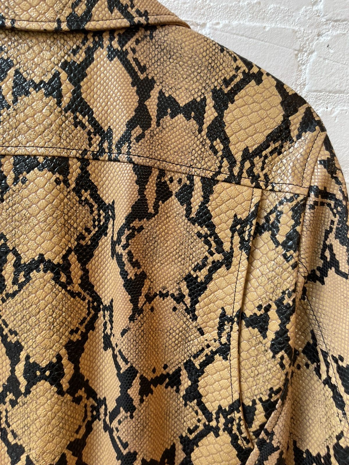 Celine × Hedi Slimane Celine SS20 RUNWAY PYTHON Embossed Bomber Leather Jacket Size US M / EU 48-50 / 2 - 11 Thumbnail