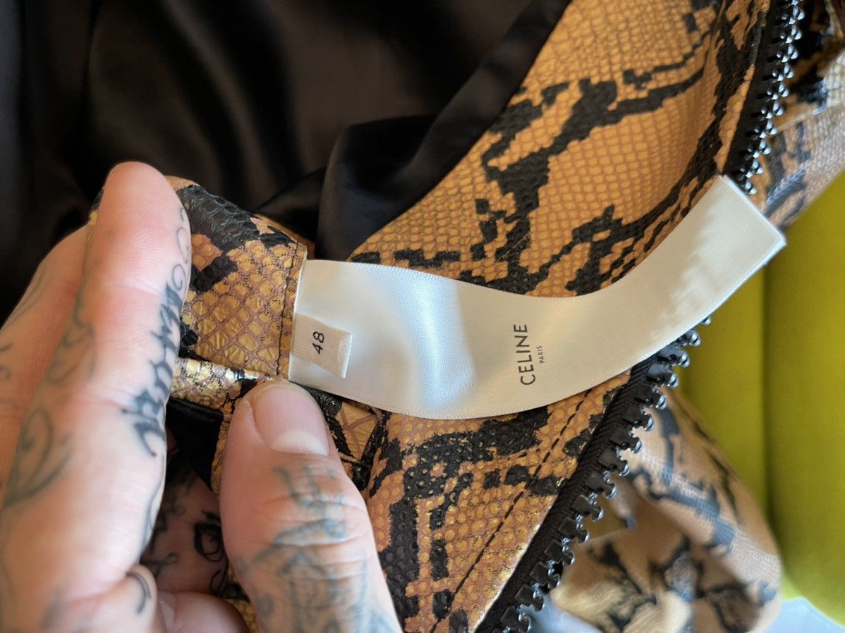 Celine × Hedi Slimane Celine SS20 RUNWAY PYTHON Embossed Bomber Leather Jacket Size US M / EU 48-50 / 2 - 14 Thumbnail