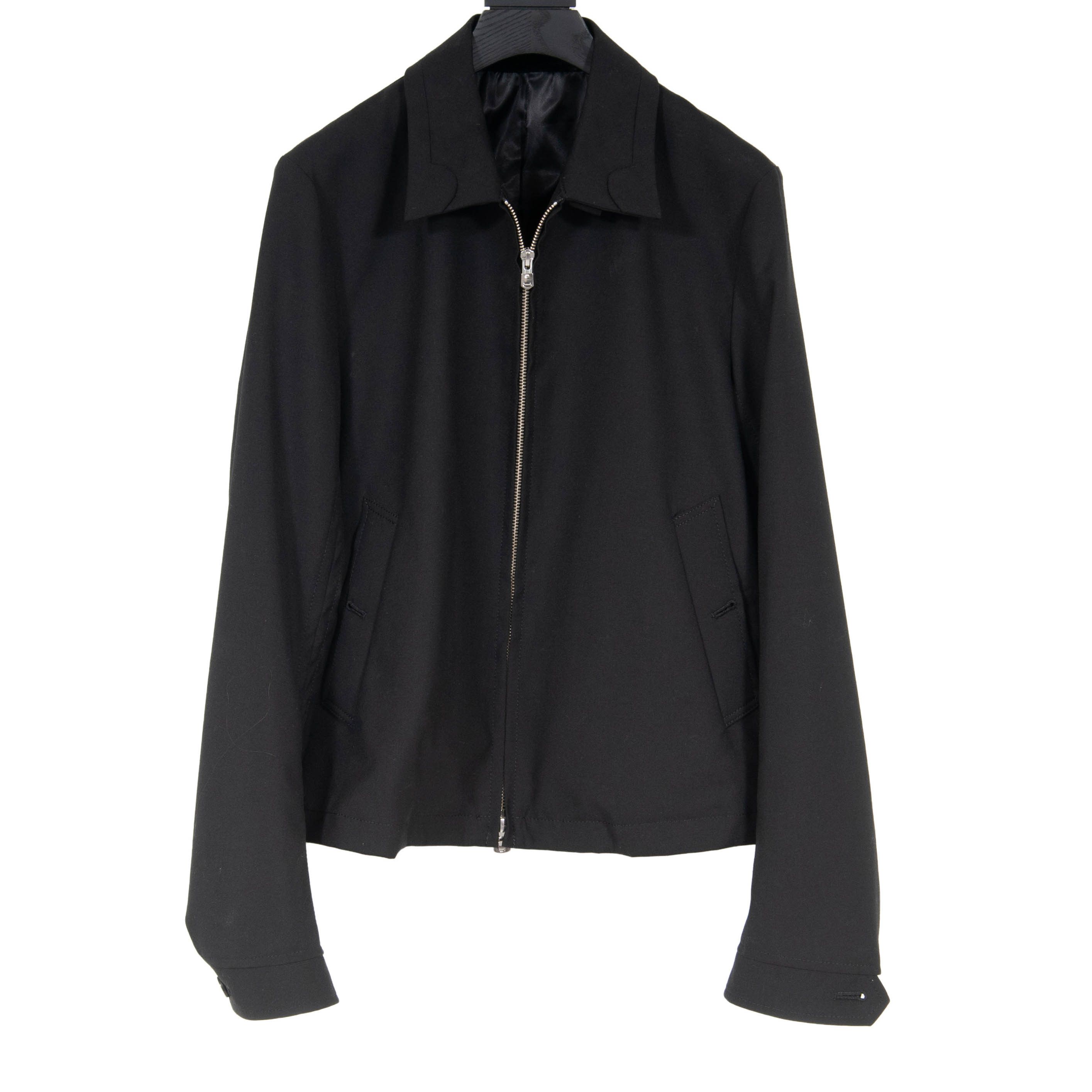 Thorny Path Black Zippered Collared Lightweight Jacket