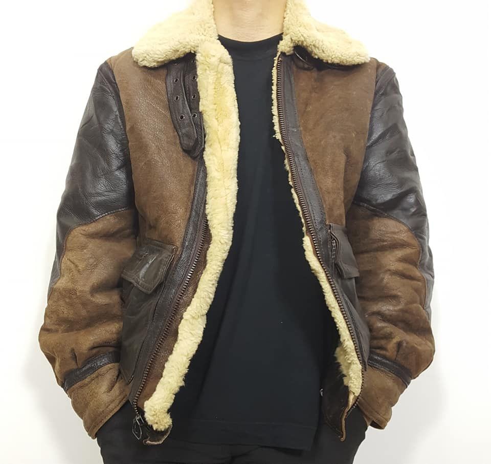 Schott B-3 ANJ-4 Sheepskin Shearling 2 Tone Aviator Flight Jacket Size US M / EU 48-50 / 2 - 3 Thumbnail