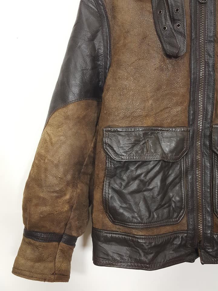 Schott B-3 ANJ-4 Sheepskin Shearling 2 Tone Aviator Flight Jacket Size US M / EU 48-50 / 2 - 18 Thumbnail