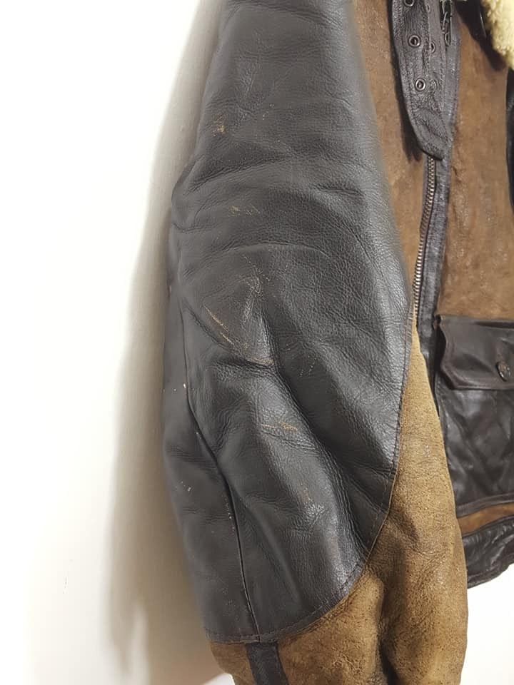 Schott B-3 ANJ-4 Sheepskin Shearling 2 Tone Aviator Flight Jacket Size US M / EU 48-50 / 2 - 21 Thumbnail