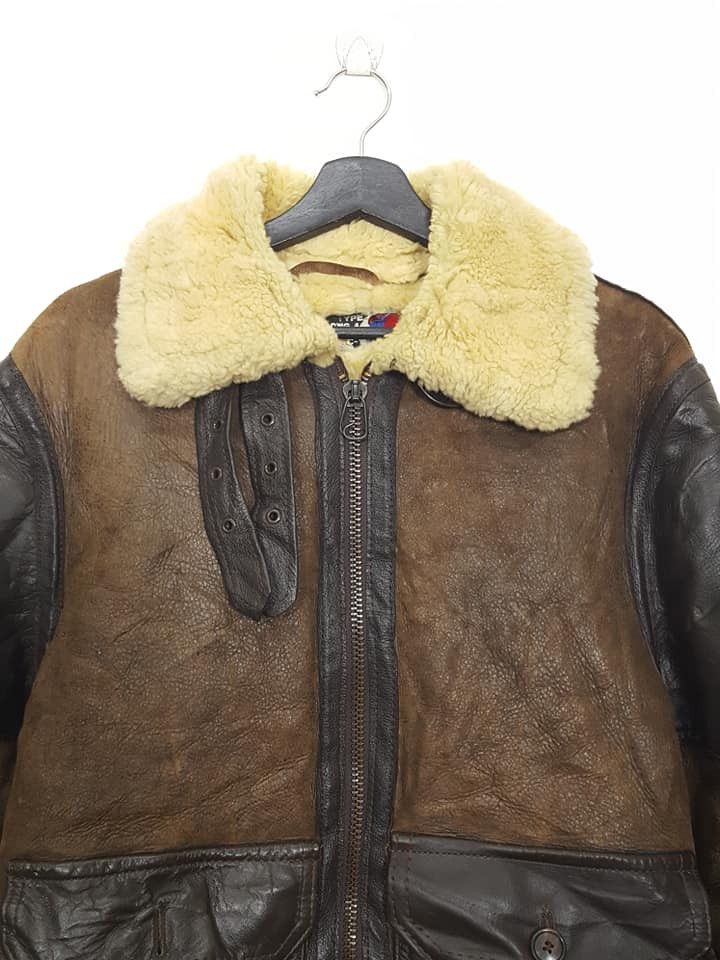 Schott B-3 ANJ-4 Sheepskin Shearling 2 Tone Aviator Flight Jacket Size US M / EU 48-50 / 2 - 16 Thumbnail