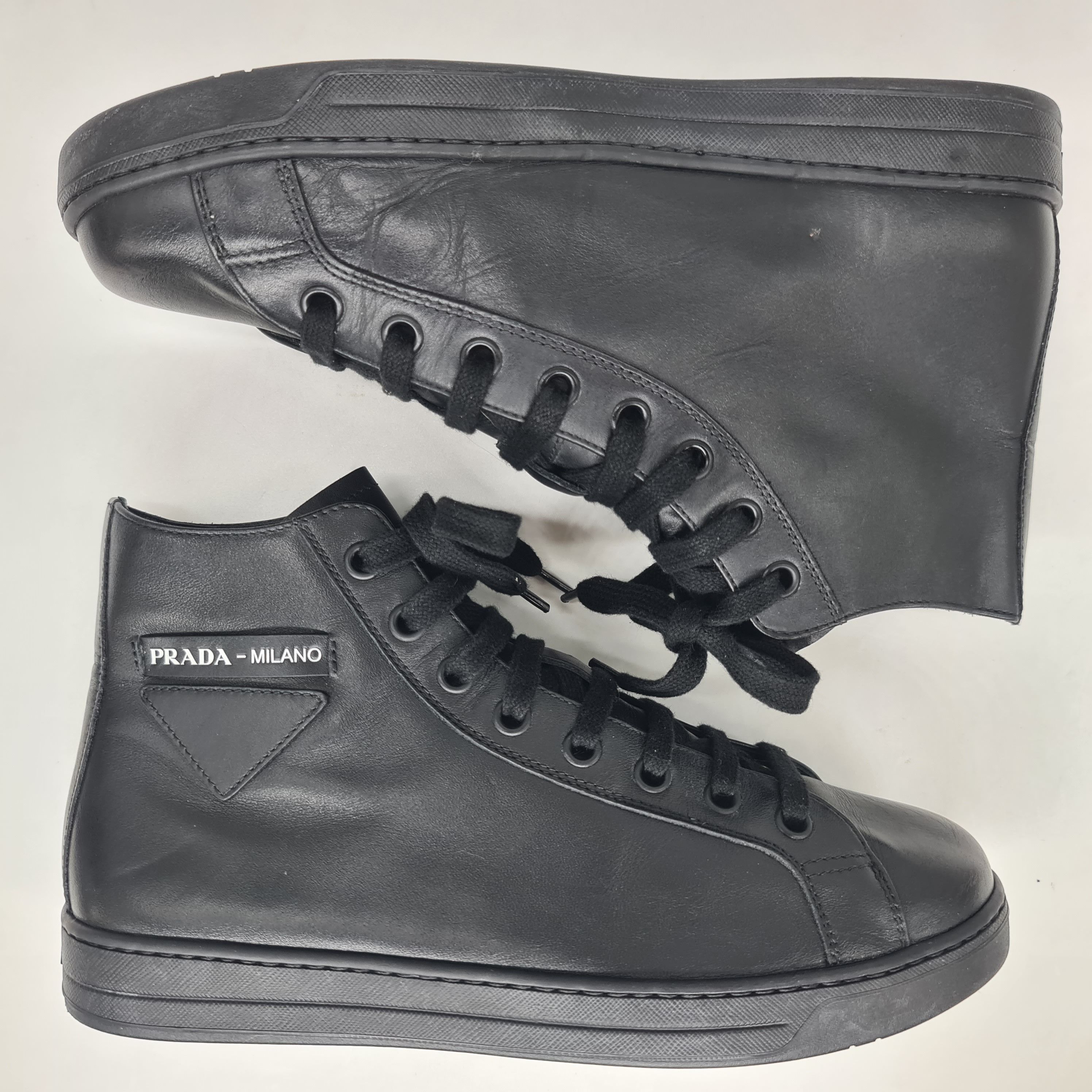 Prada Prada Milano - FW18 Logo Patch High Top Sneakers Size US 8 / EU 41 - 4 Thumbnail
