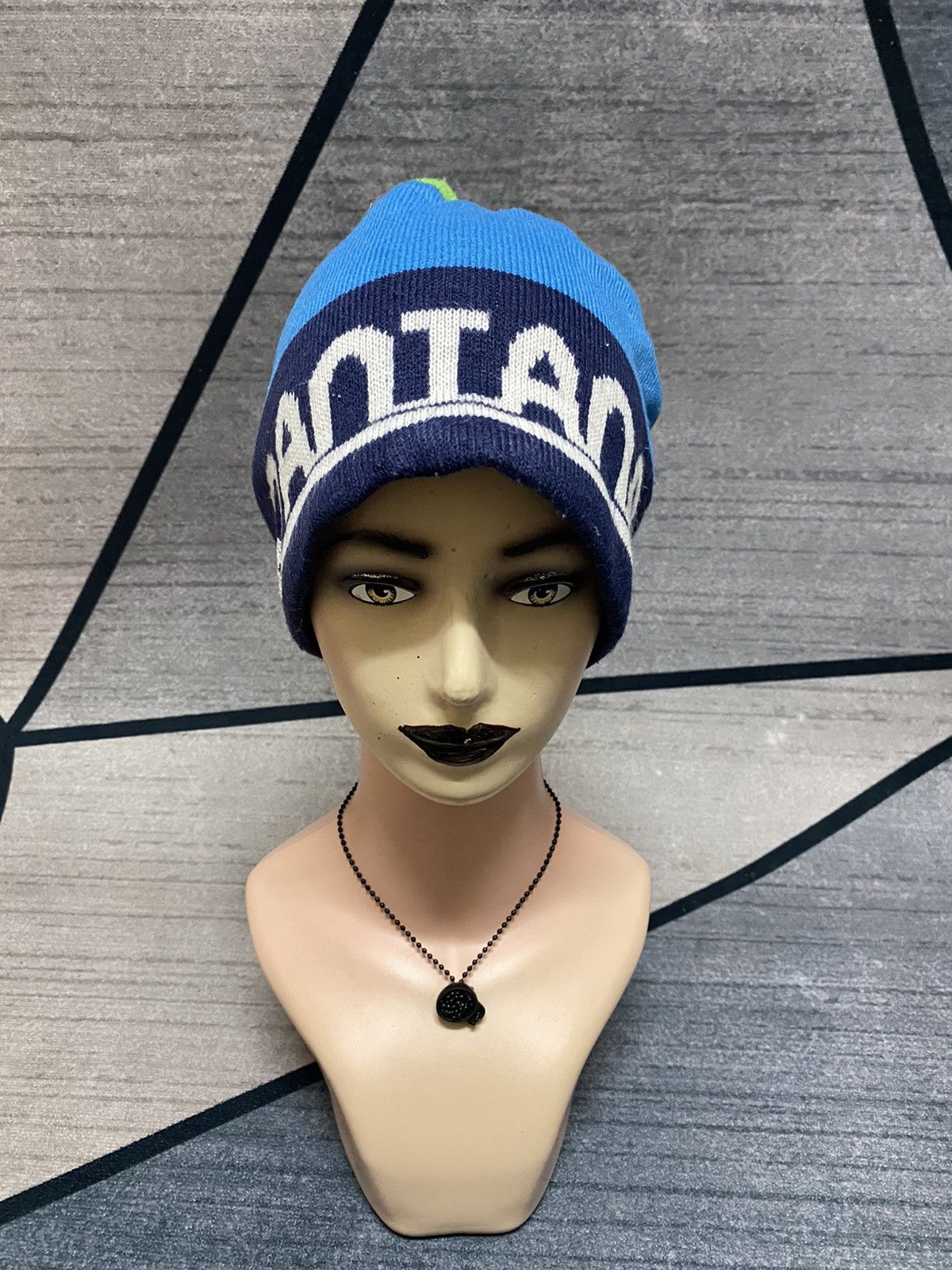Japanese Brand Pantanal Big Logo Striped 3 Colour Beanie Hat Size ONE SIZE - 1 Thumbnail