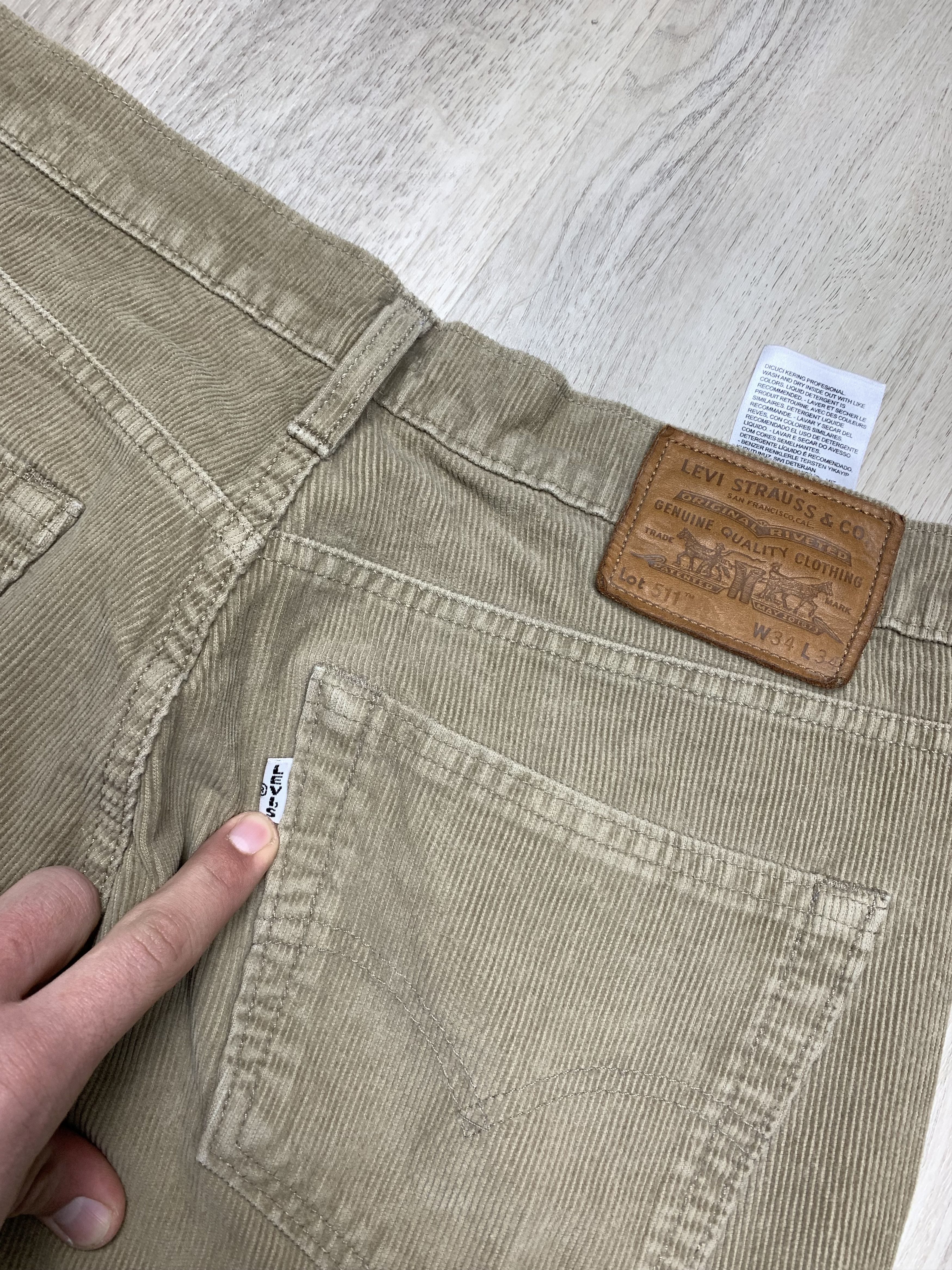 Levi's × Levi's Vintage Clothing × Vintage Levis 511 White Tab Corduroy Denim Pants Jeans Size US 34 / EU 50 - 3 Thumbnail