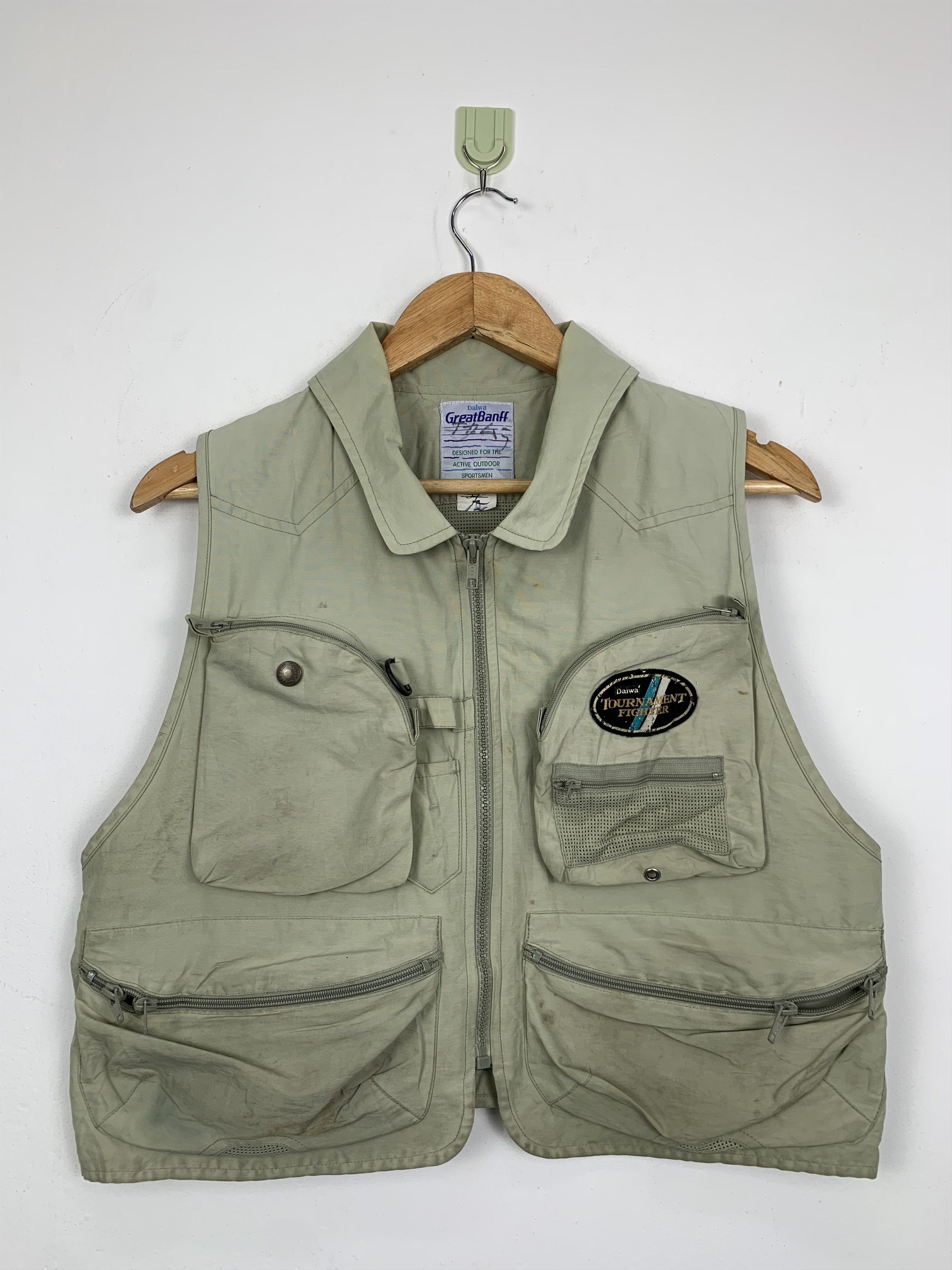 image of Vintage Multi-Pocket Vest in Silver, Men's (Size Small)