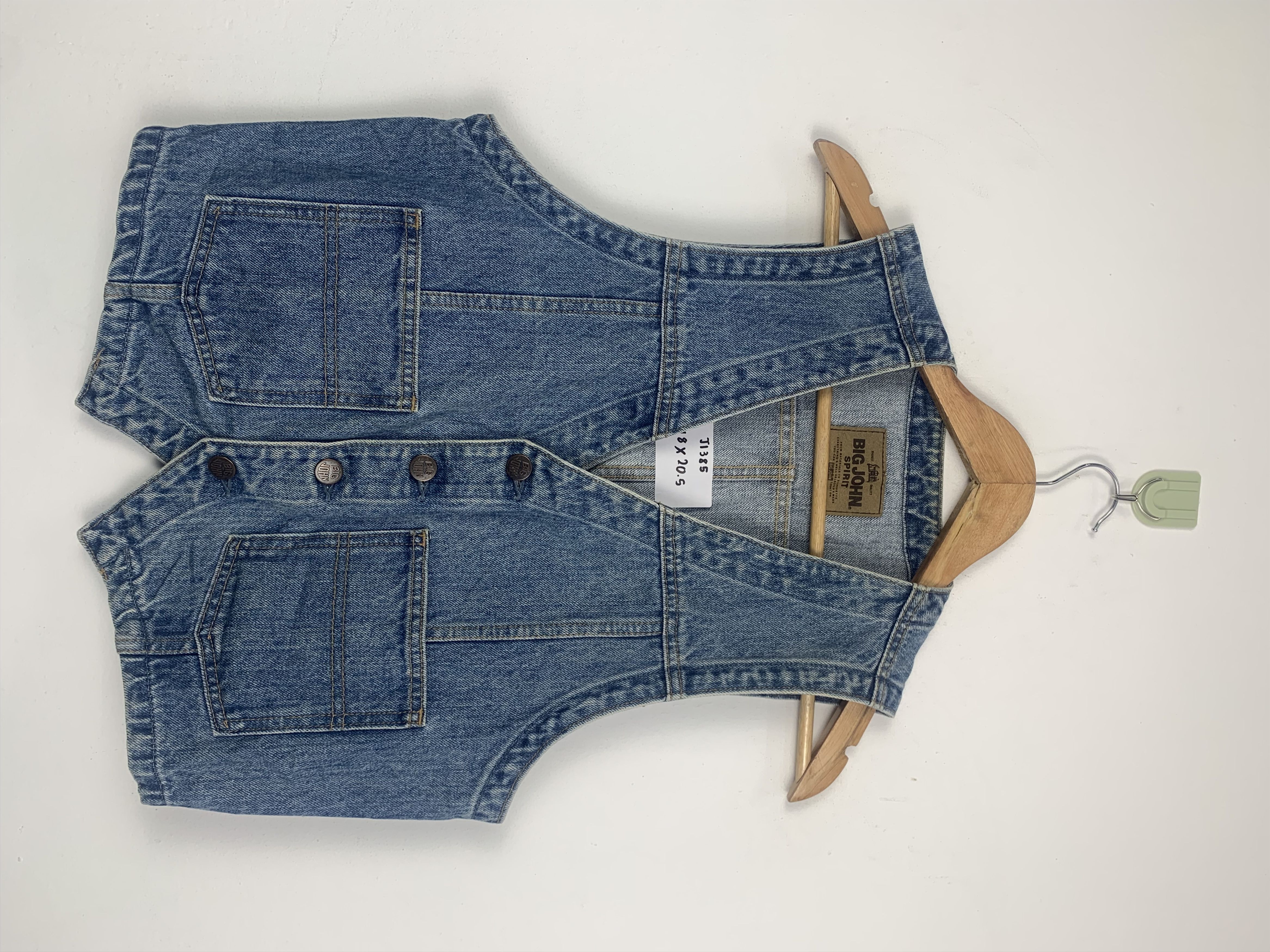 image of Big John Denim Vest in Blue Denim, Men's (Size Medium)