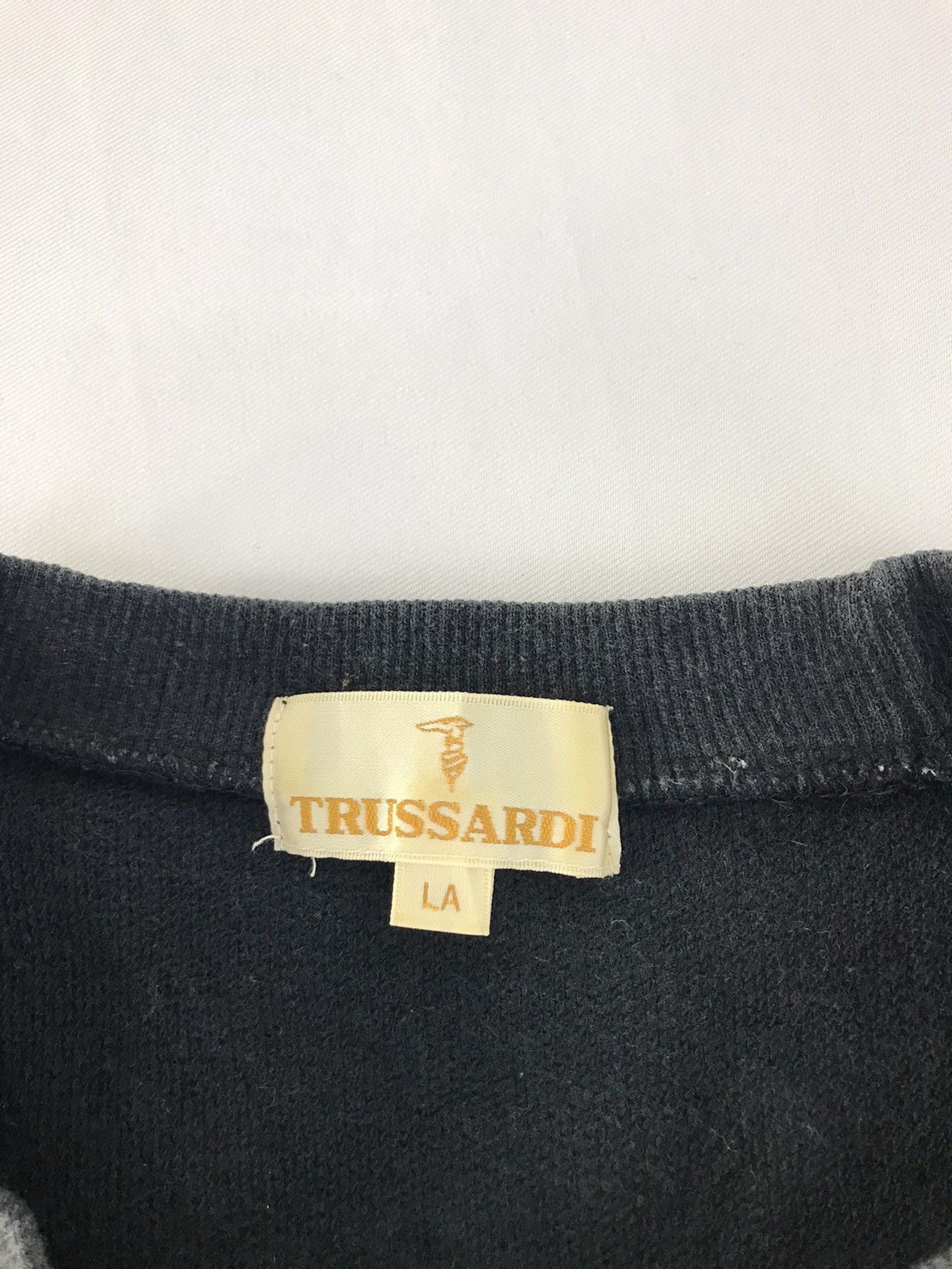 Trussardi × Vintage Hype 90s Trussardi Sweatshirt Crew Neck Striped Chest Size US L / EU 52-54 / 3 - 5 Thumbnail