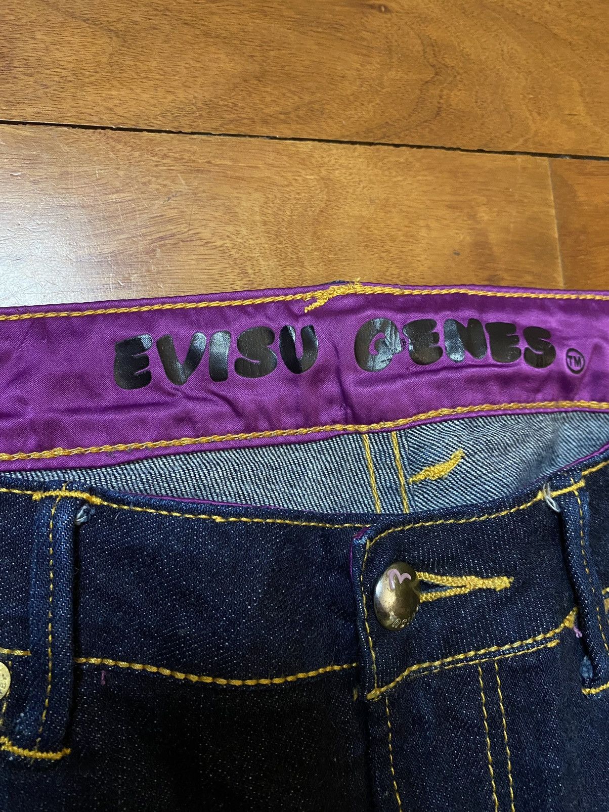 Evisu Evisu vintage navy jeans Evisu Genes seagull velour Size 26" / US 2 / IT 38 - 10 Thumbnail