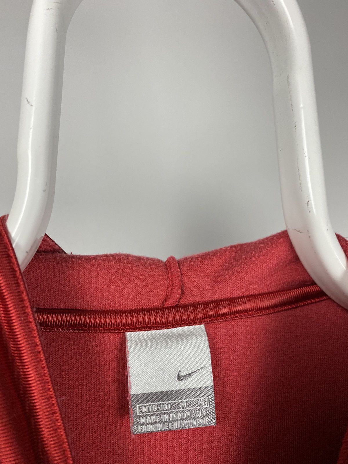 Nike × Vintage Nike vintage basic velour hoodie red small logo Size US S / EU 44-46 / 1 - 3 Thumbnail