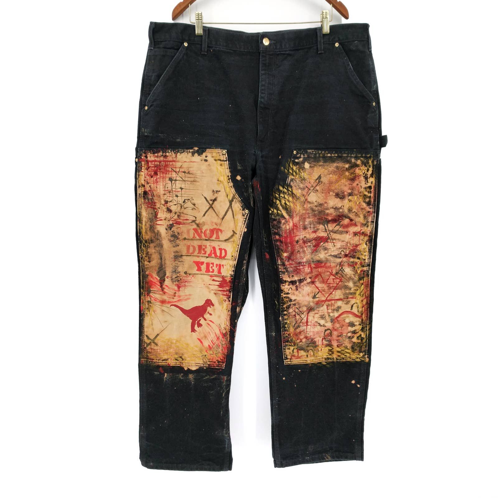 Carhartt × Carhartt Wip Carhartt Double-Knee Custom Paint Not Dead Yet Graffiti Pant Size US 42 / EU 58 - 1 Thumbnail