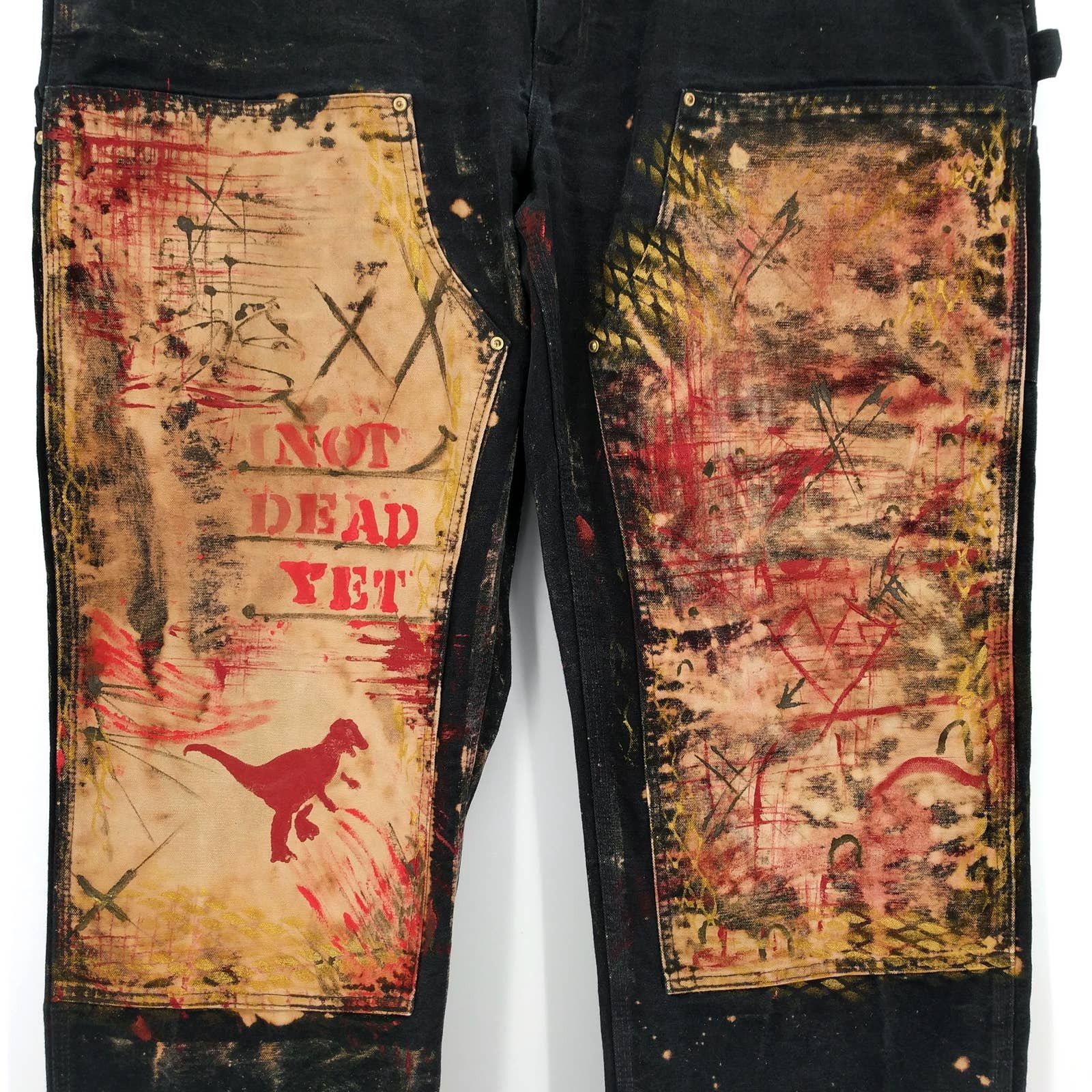 Carhartt × Carhartt Wip Carhartt Double-Knee Custom Paint Not Dead Yet Graffiti Pant Size US 42 / EU 58 - 2 Thumbnail