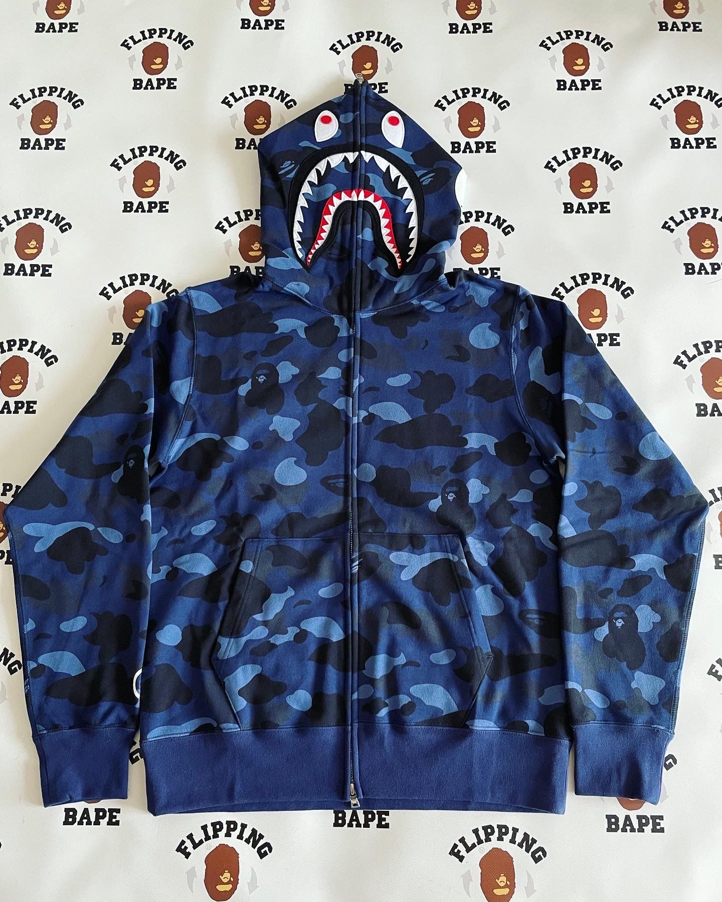 BAPE Gradation Camo Full Zip  Hoodie Navy