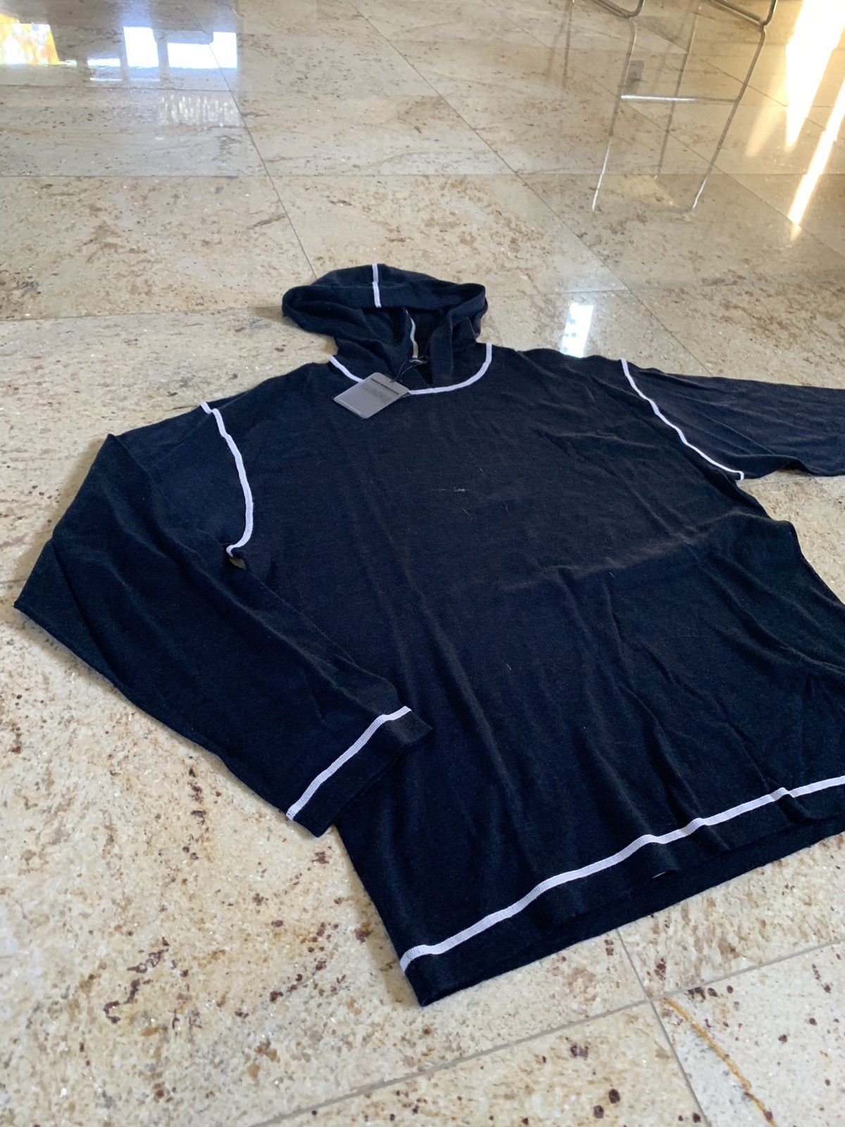 T by Alexander Wang Wool Navy White Stitch Pullover Hoodie Size US M / EU 48-50 / 2 - 6 Thumbnail
