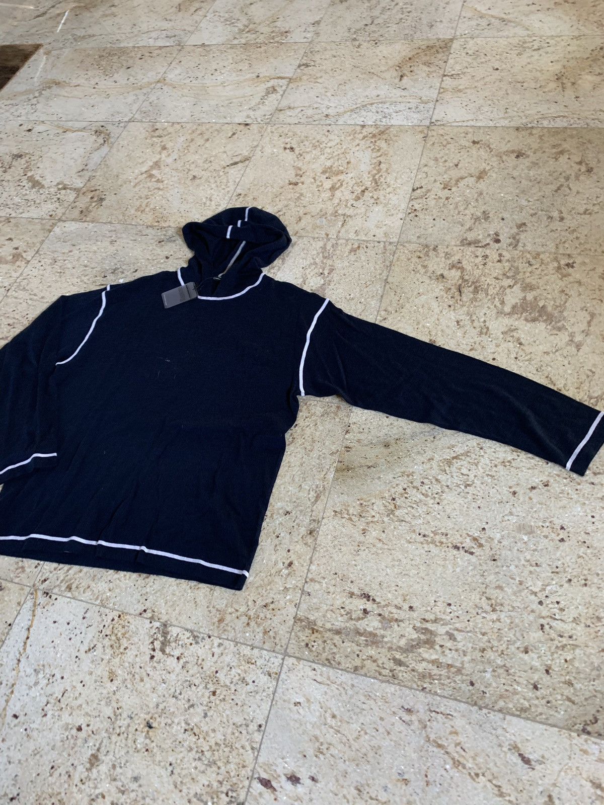 T by Alexander Wang Wool Navy White Stitch Pullover Hoodie Size US M / EU 48-50 / 2 - 4 Thumbnail