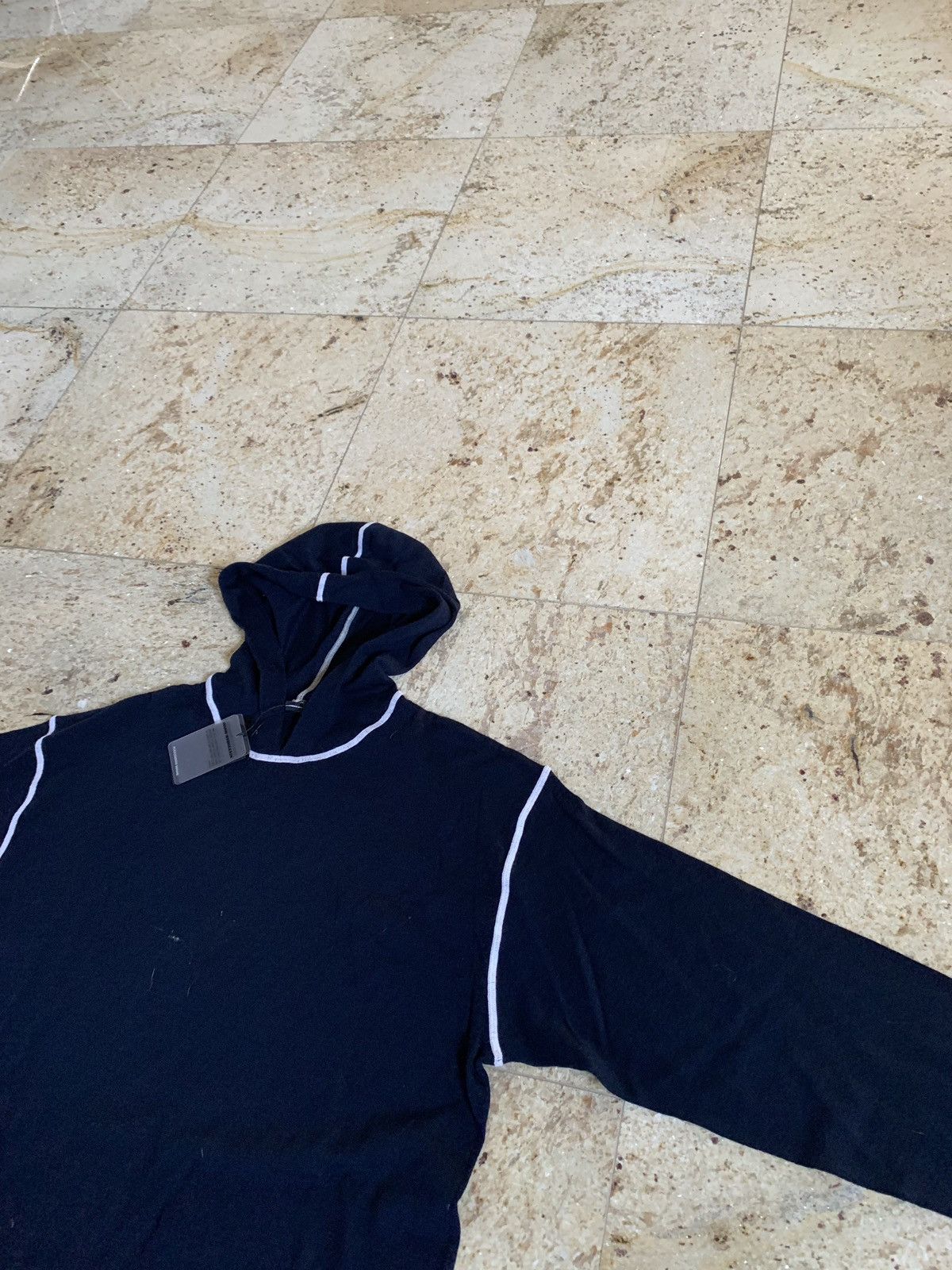 T by Alexander Wang Wool Navy White Stitch Pullover Hoodie Size US M / EU 48-50 / 2 - 9 Thumbnail