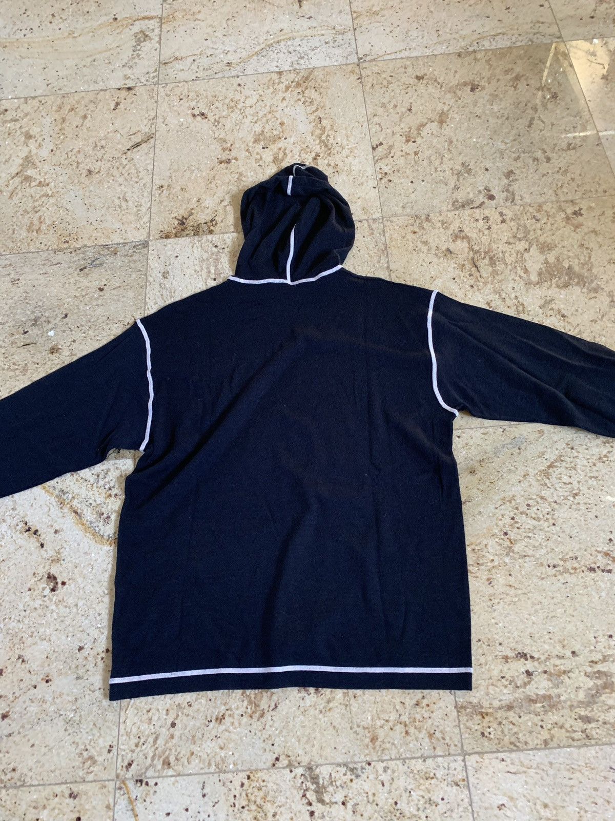 T by Alexander Wang Wool Navy White Stitch Pullover Hoodie Size US M / EU 48-50 / 2 - 15 Thumbnail