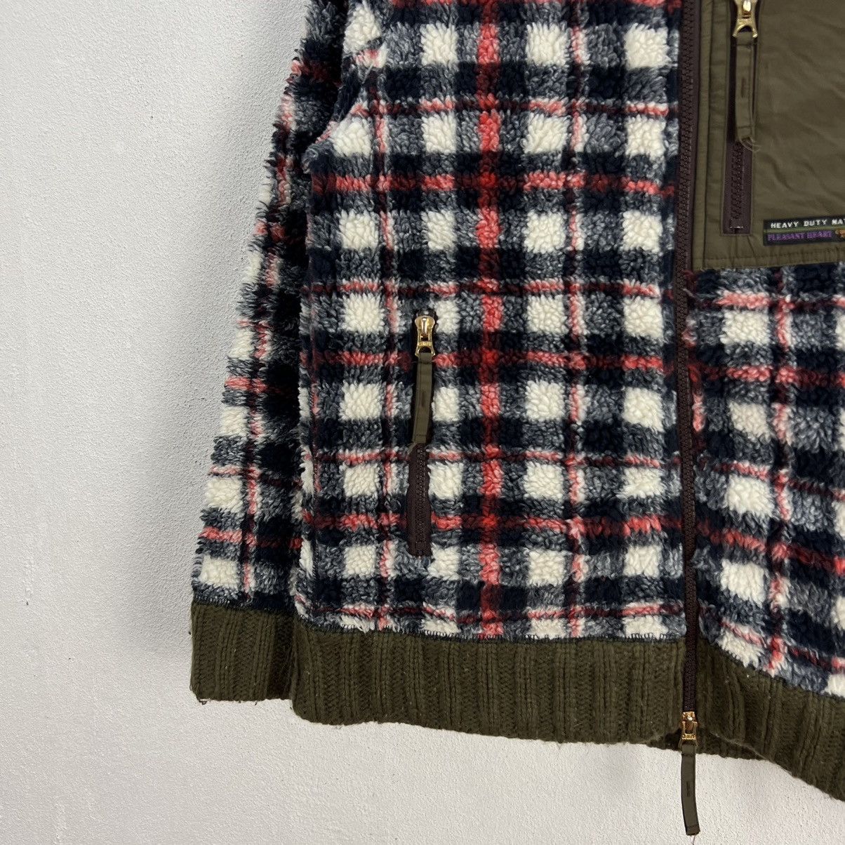 Japanese Brand RARE COLOUR CUBE SUGAR FLEECE JACKET TARTAN DESIGN Size US M / EU 48-50 / 2 - 4 Thumbnail