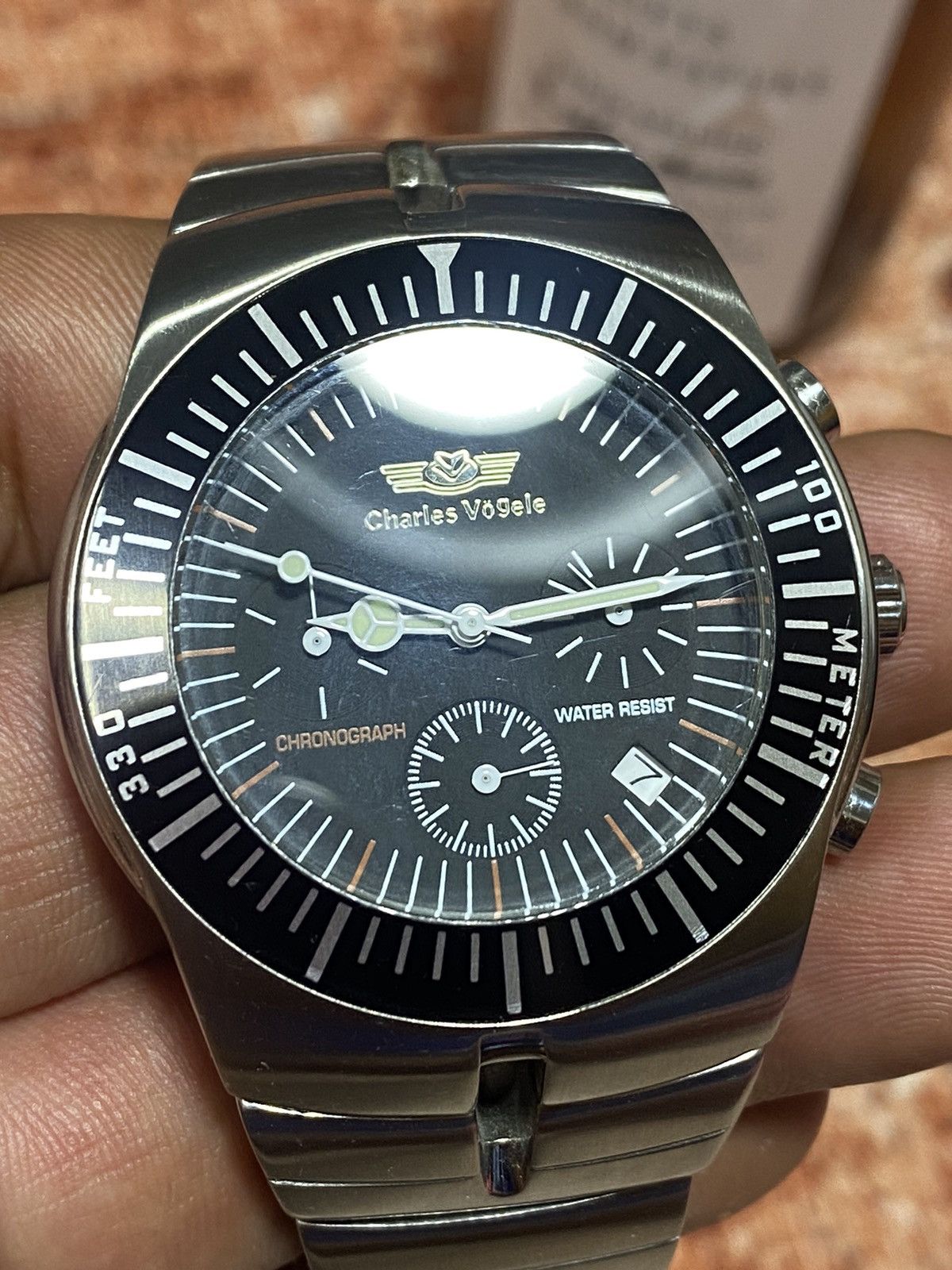 Japanese Brand CHARLES VOGELE MENS CHRONOGRAPH QUARTZ WATCH Size ONE SIZE - 2 Thumbnail