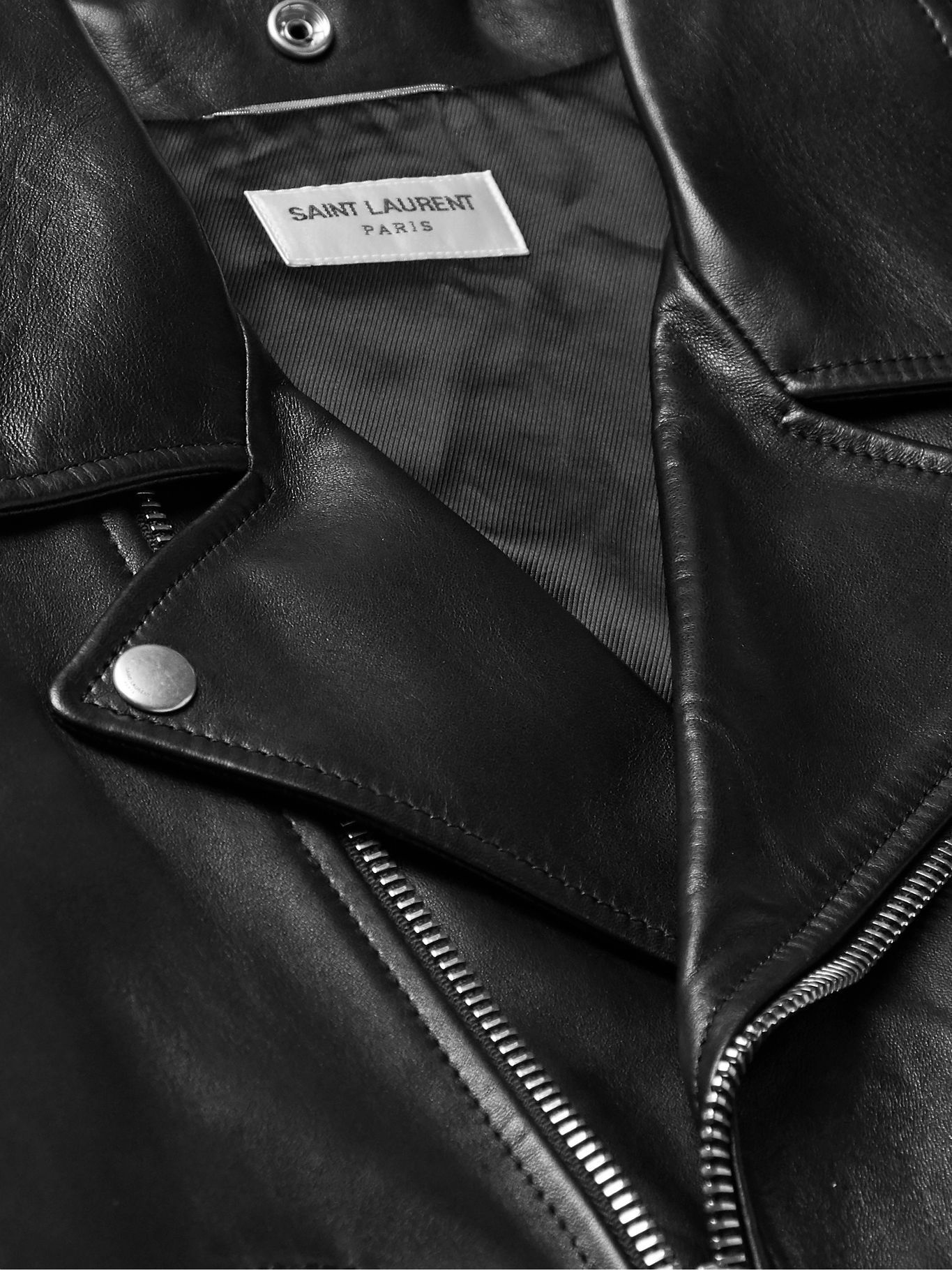 Hedi Slimane × Saint Laurent Paris Saint Laurent Motorcycle Jacket (IT 48, L01, Lambskin) Size US M / EU 48-50 / 2 - 5 Thumbnail