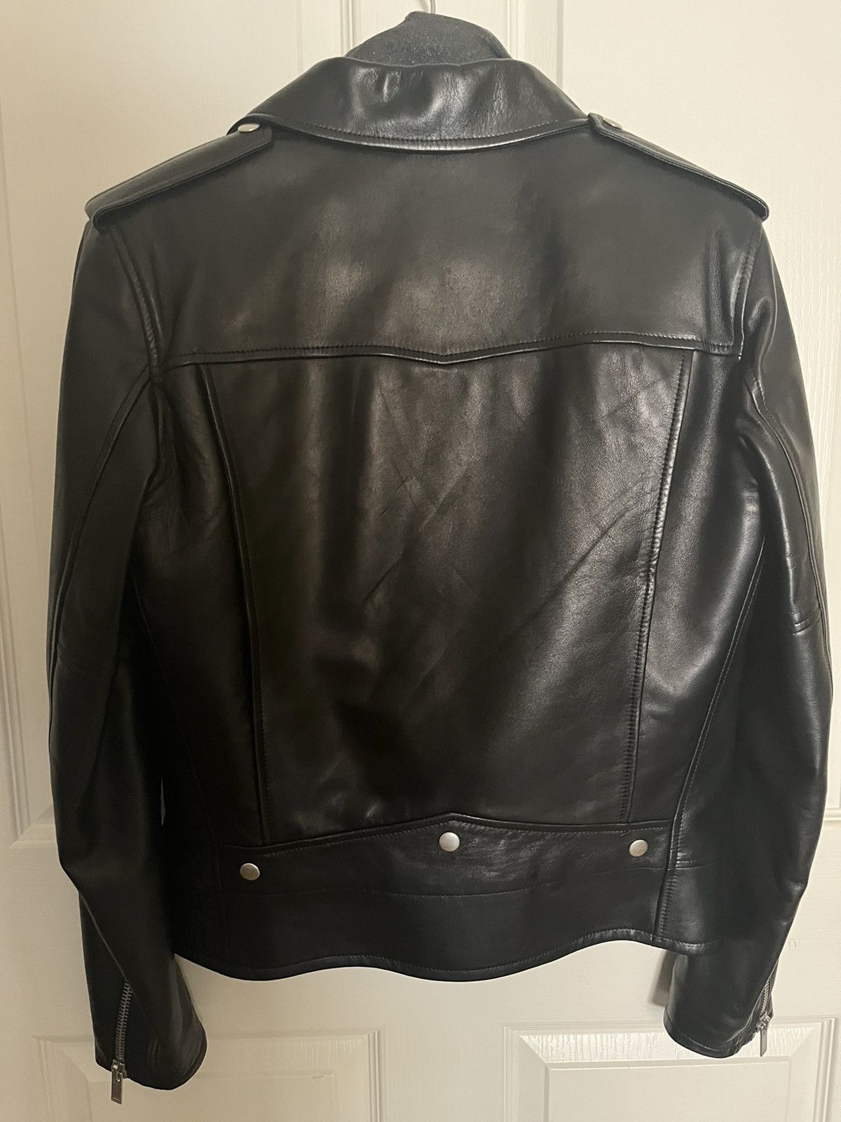 Hedi Slimane × Saint Laurent Paris Saint Laurent Motorcycle Jacket (IT 48, L01, Lambskin) Size US M / EU 48-50 / 2 - 7 Thumbnail