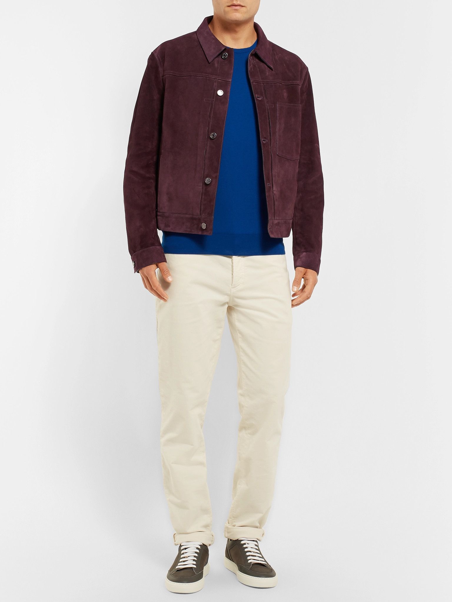 Berluti Berluti Suede Blouson Jacket (Plum, IT 48, FW19) Size US M / EU 48-50 / 2 - 3 Thumbnail