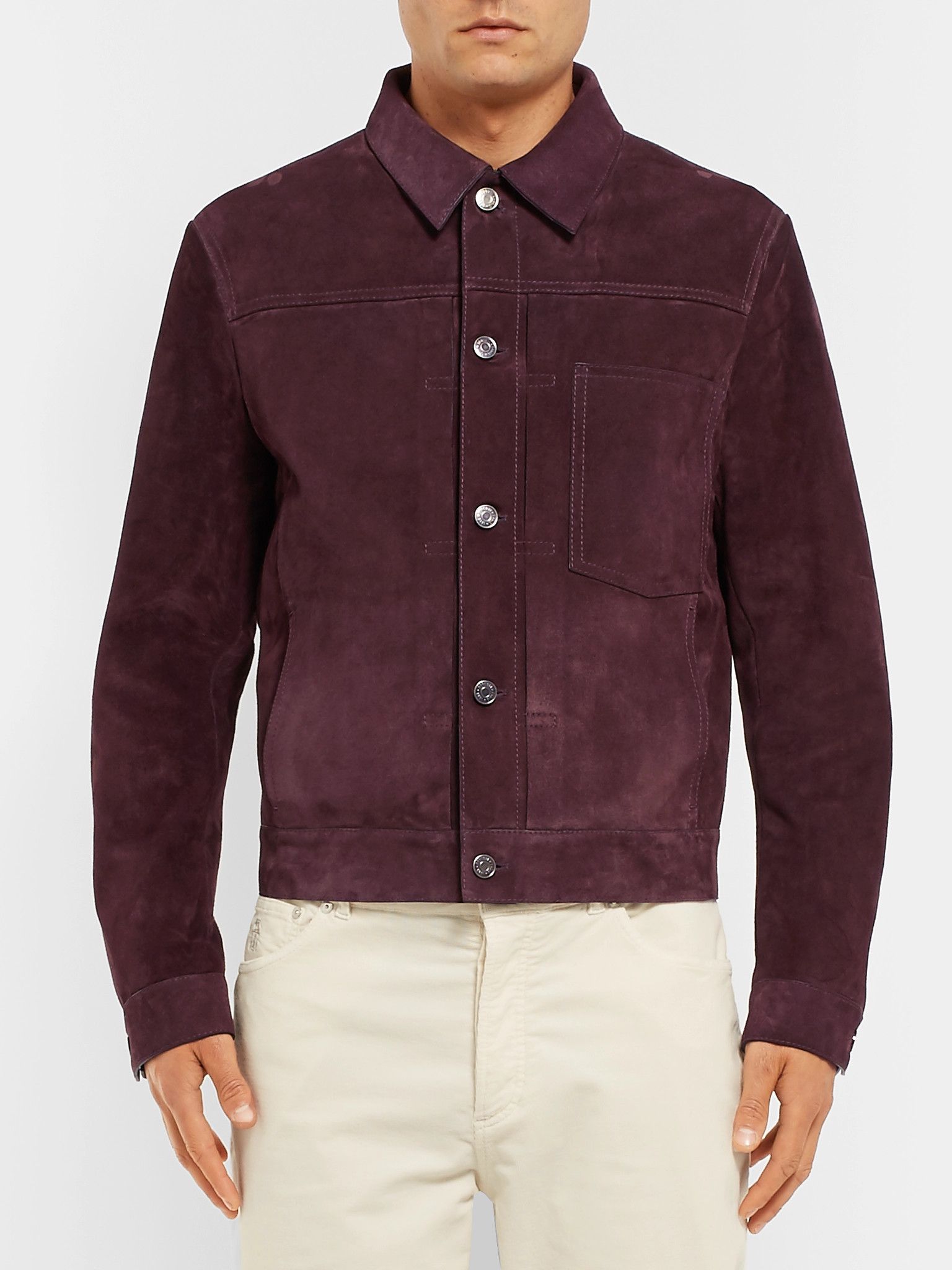 Berluti Berluti Suede Blouson Jacket (Plum, IT 48, FW19) Size US M / EU 48-50 / 2 - 5 Thumbnail