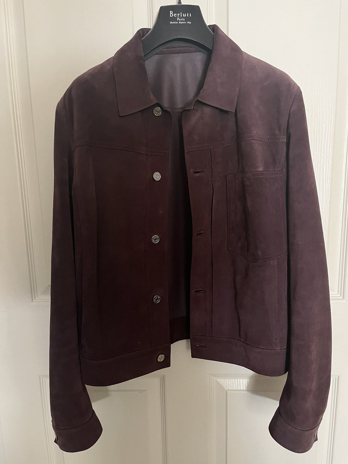 Berluti Berluti Suede Blouson Jacket (Plum, IT 48, FW19) Size US M / EU 48-50 / 2 - 9 Thumbnail