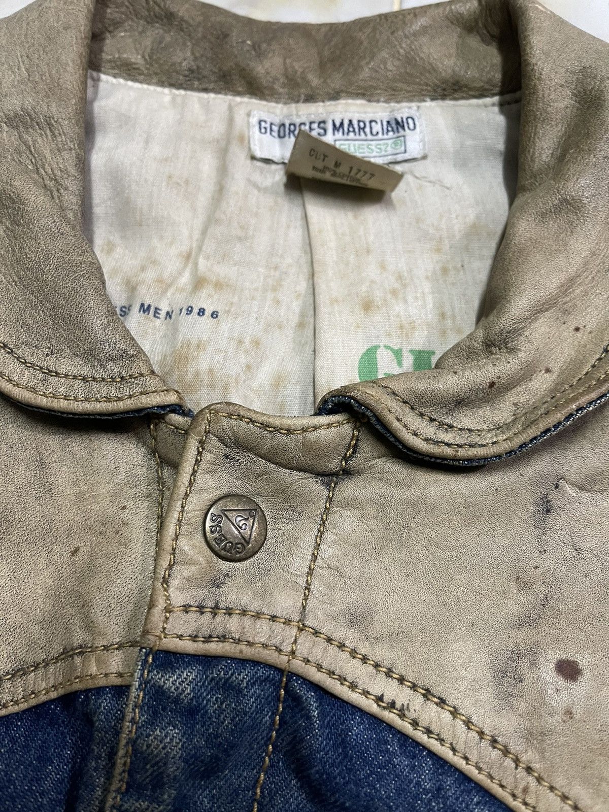 Georges Marciano 1986 G.MARCIANO DENIM LEATHER GUESS JACKET Size US S / EU 44-46 / 1 - 17 Thumbnail