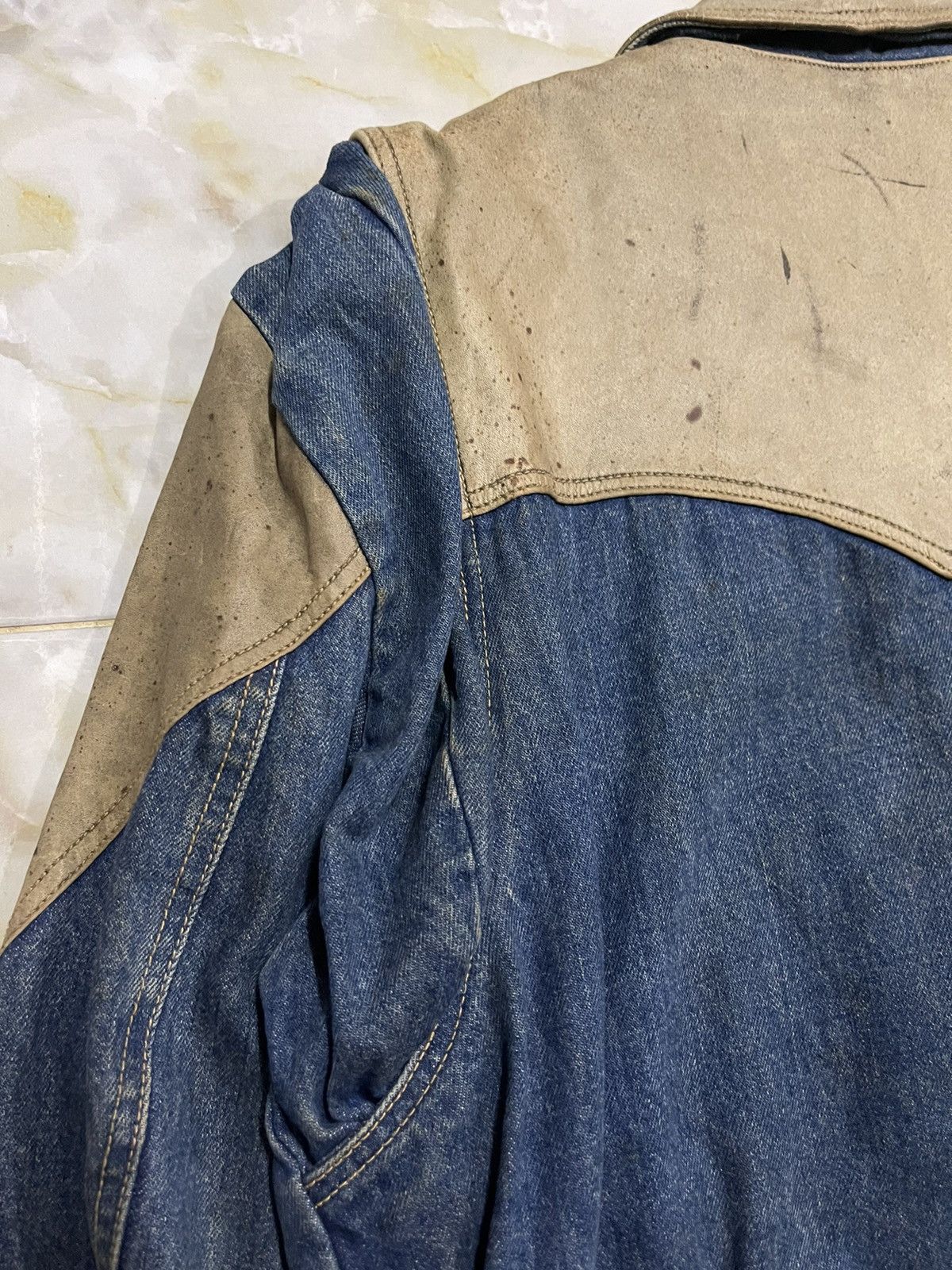 Georges Marciano 1986 G.MARCIANO DENIM LEATHER GUESS JACKET Size US S / EU 44-46 / 1 - 23 Thumbnail