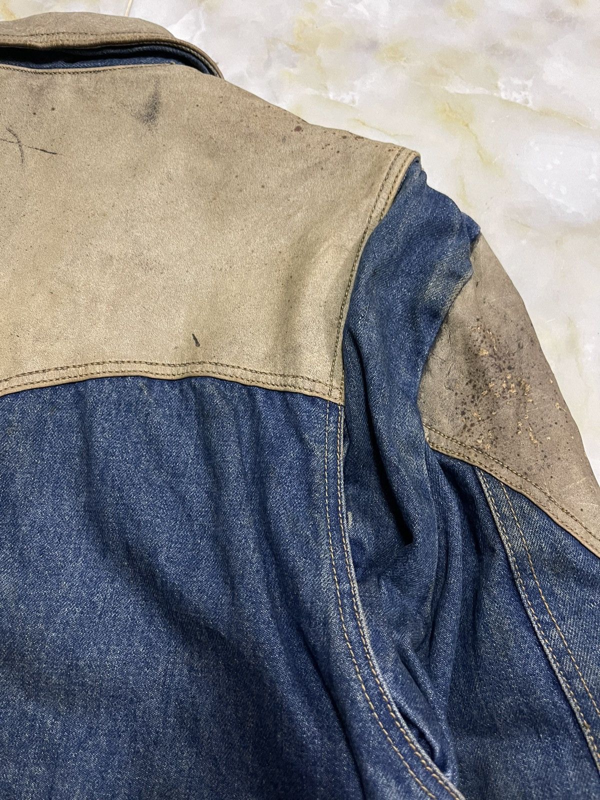 Georges Marciano 1986 G.MARCIANO DENIM LEATHER GUESS JACKET Size US S / EU 44-46 / 1 - 22 Thumbnail