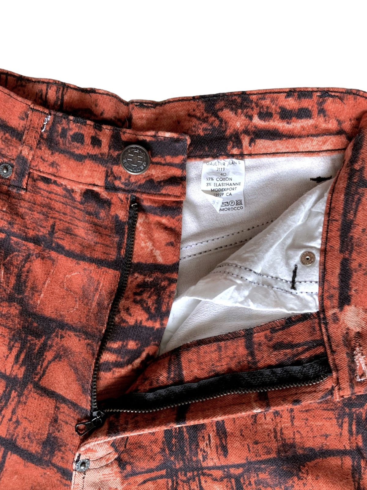 Jean Paul Gaultier AW1997 Jean Paul Gaultier Brick Jeans Print Pants Size US 29 - 12 Thumbnail
