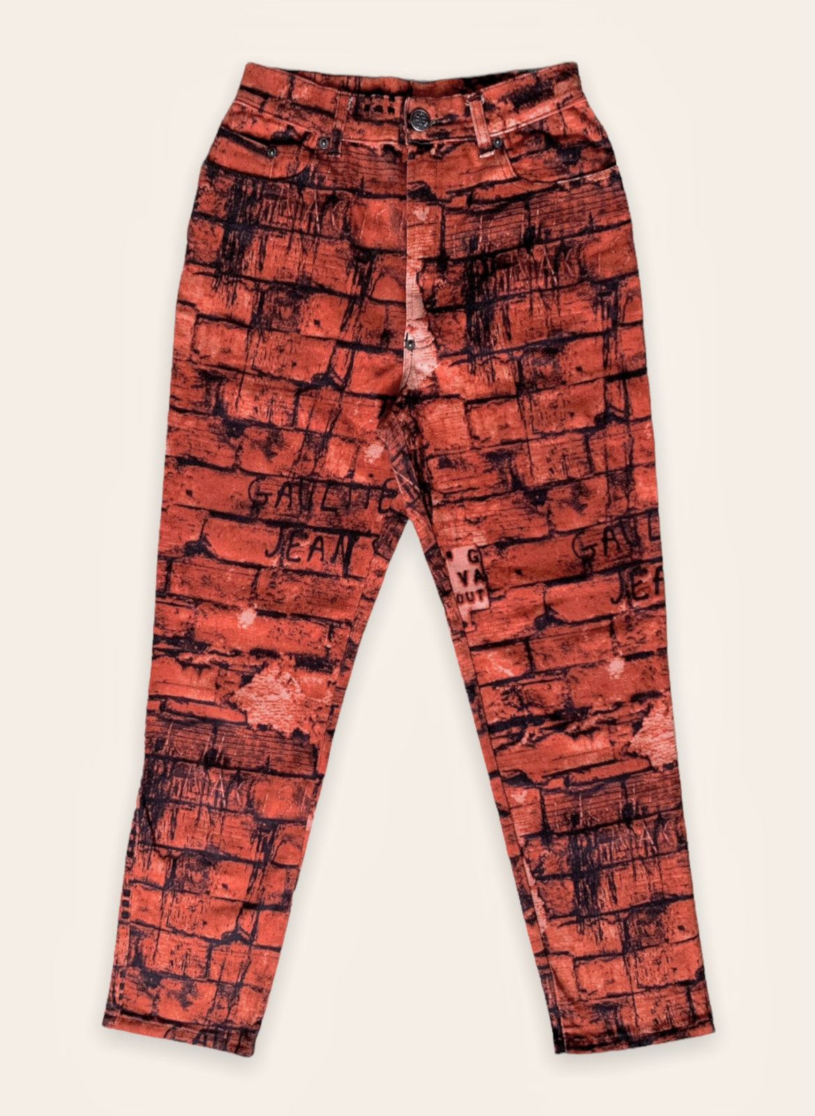 Jean Paul Gaultier AW1997 Jean Paul Gaultier Brick Jeans Print Pants Size US 29 - 1 Thumbnail
